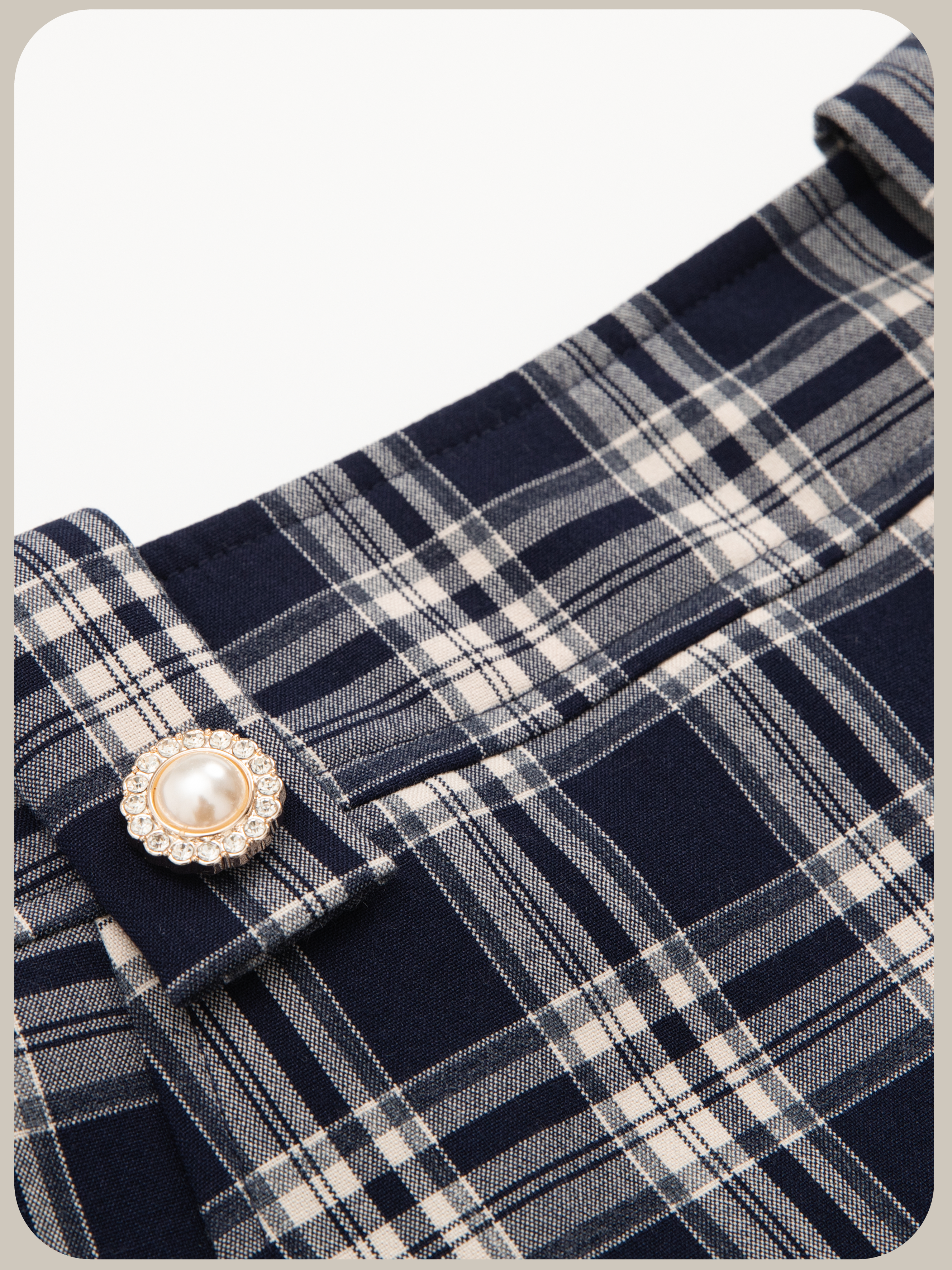 ・予約商品・Lace Collar Plaid Jacket Set Up/レース襟チェック柄ジャケットセットアップ