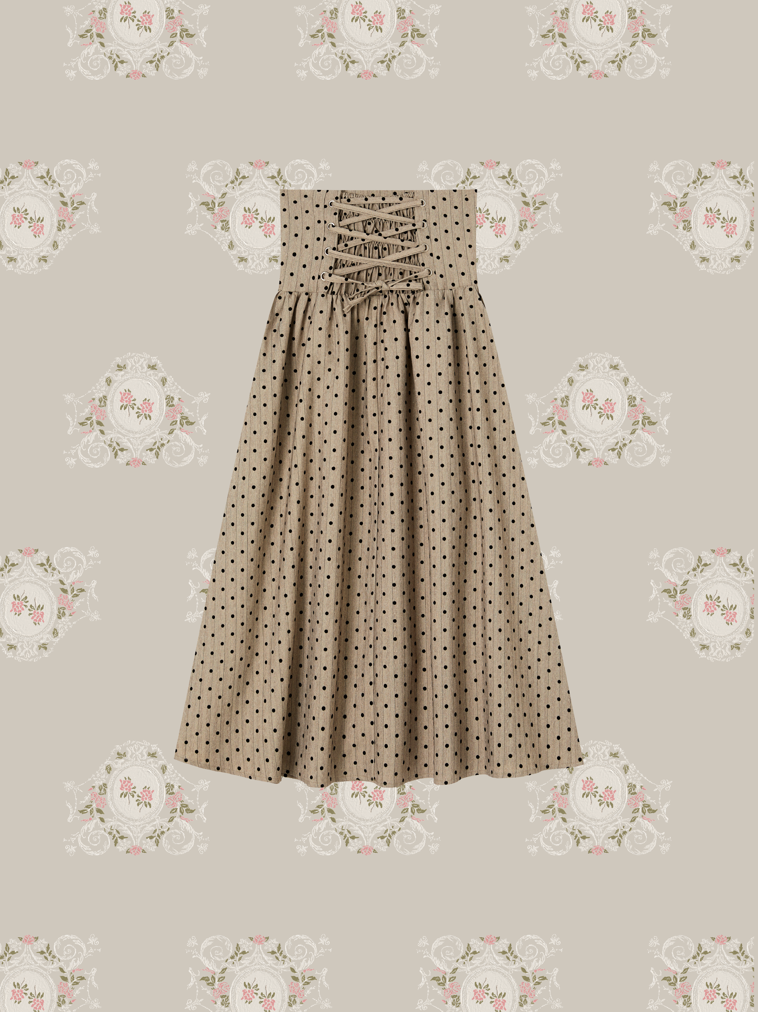 ・予約商品・Elegant Collar Jacket With Lace Up Skirt/エレガント襟ジャケットレースアップスカート