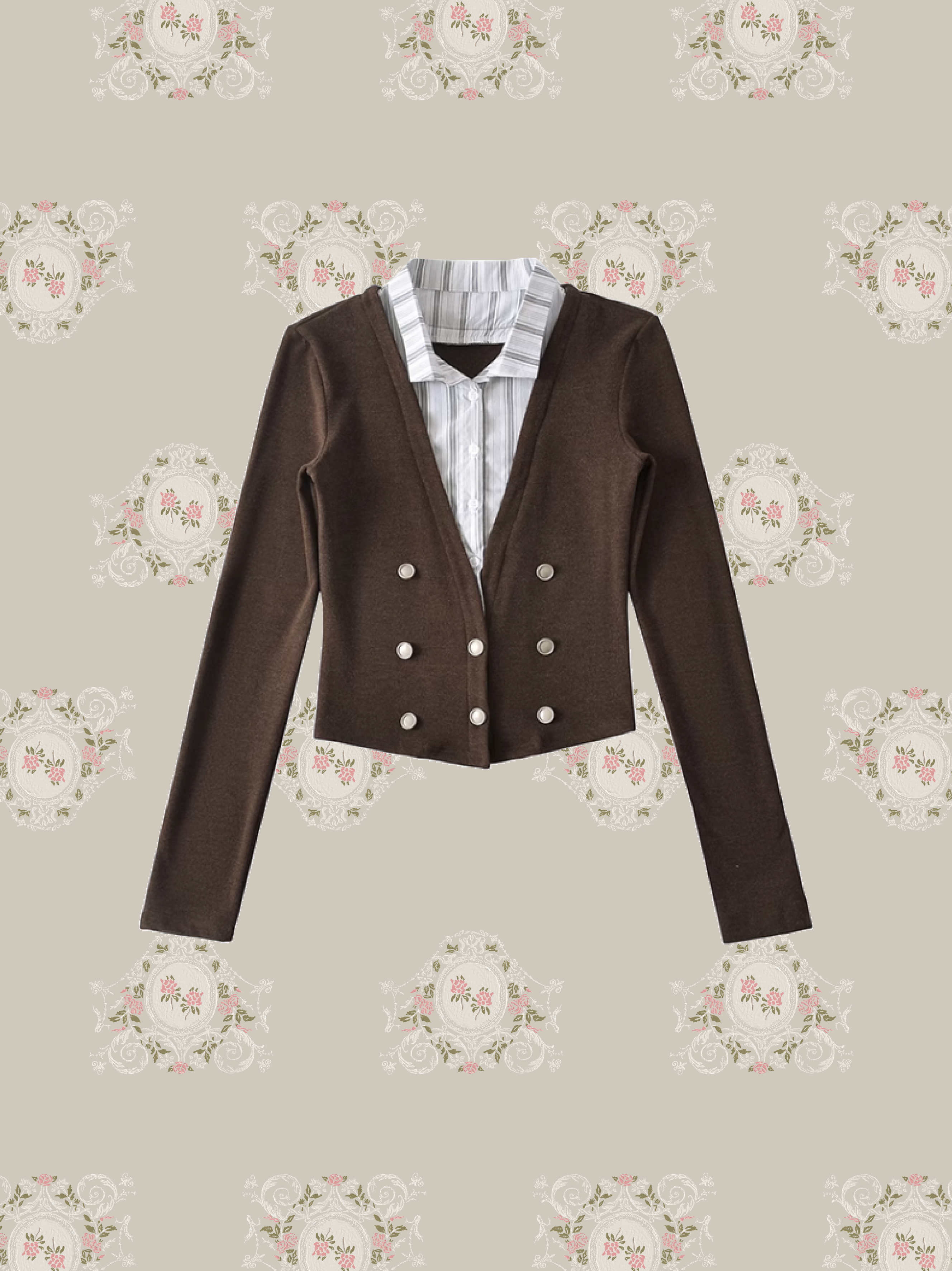 Patchwork Button Deco Cardigan/パッチワークボタンデコカーディガン