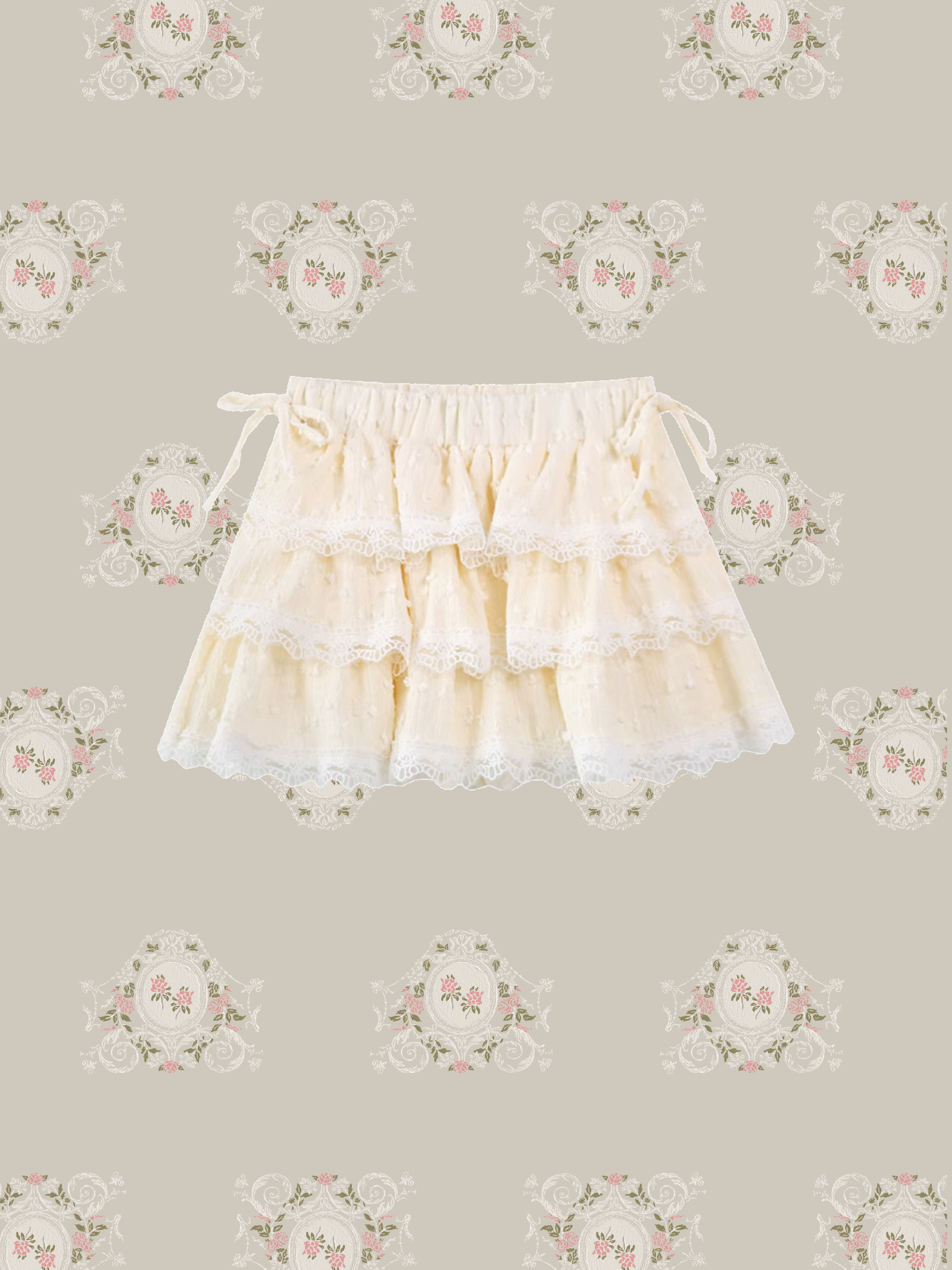 Flare Layered Embroidery Skirt/フレアレイヤード刺繍スカート