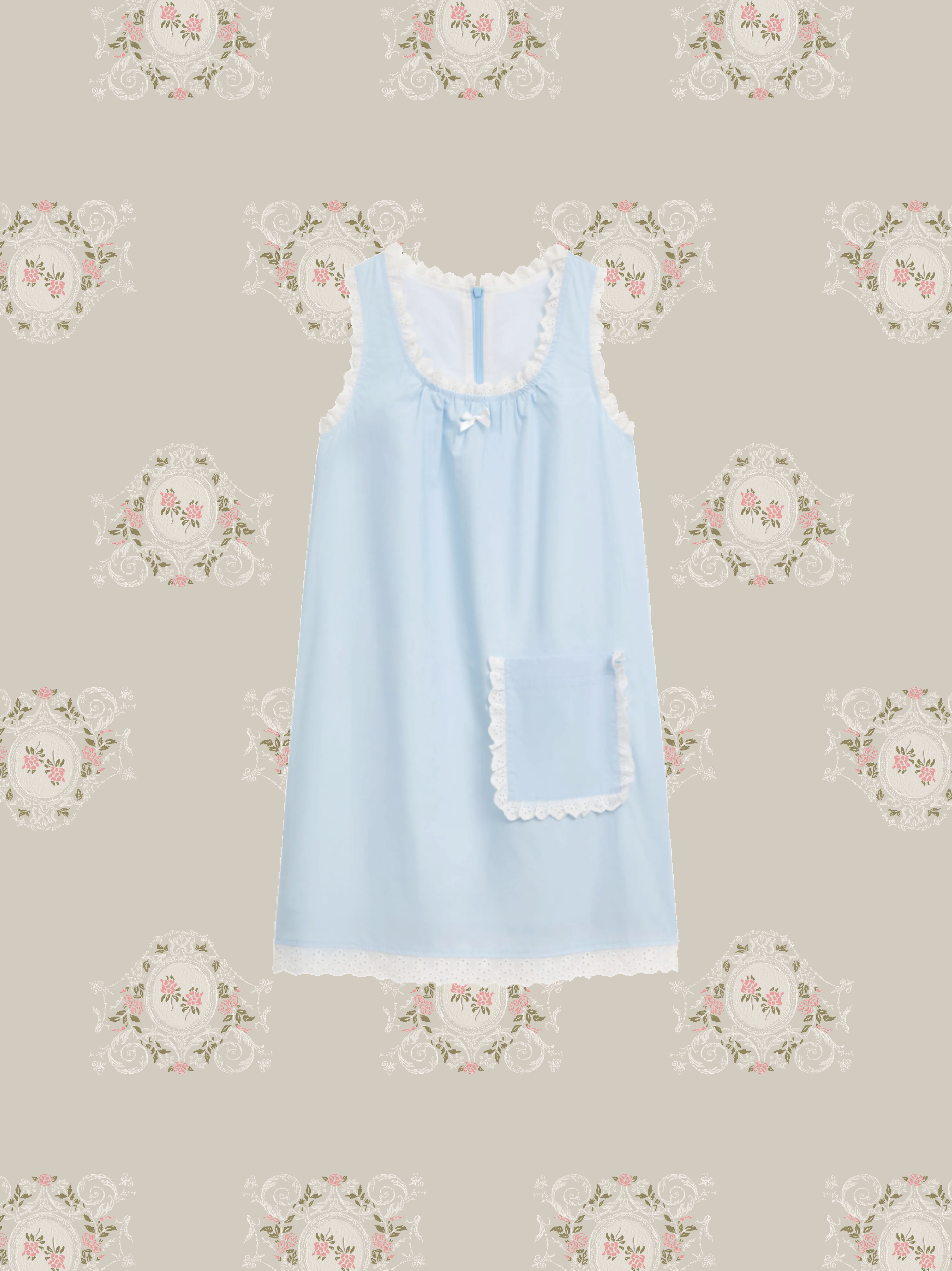 U-neck Lace Frill Dress/Uネックレースフリルドレス