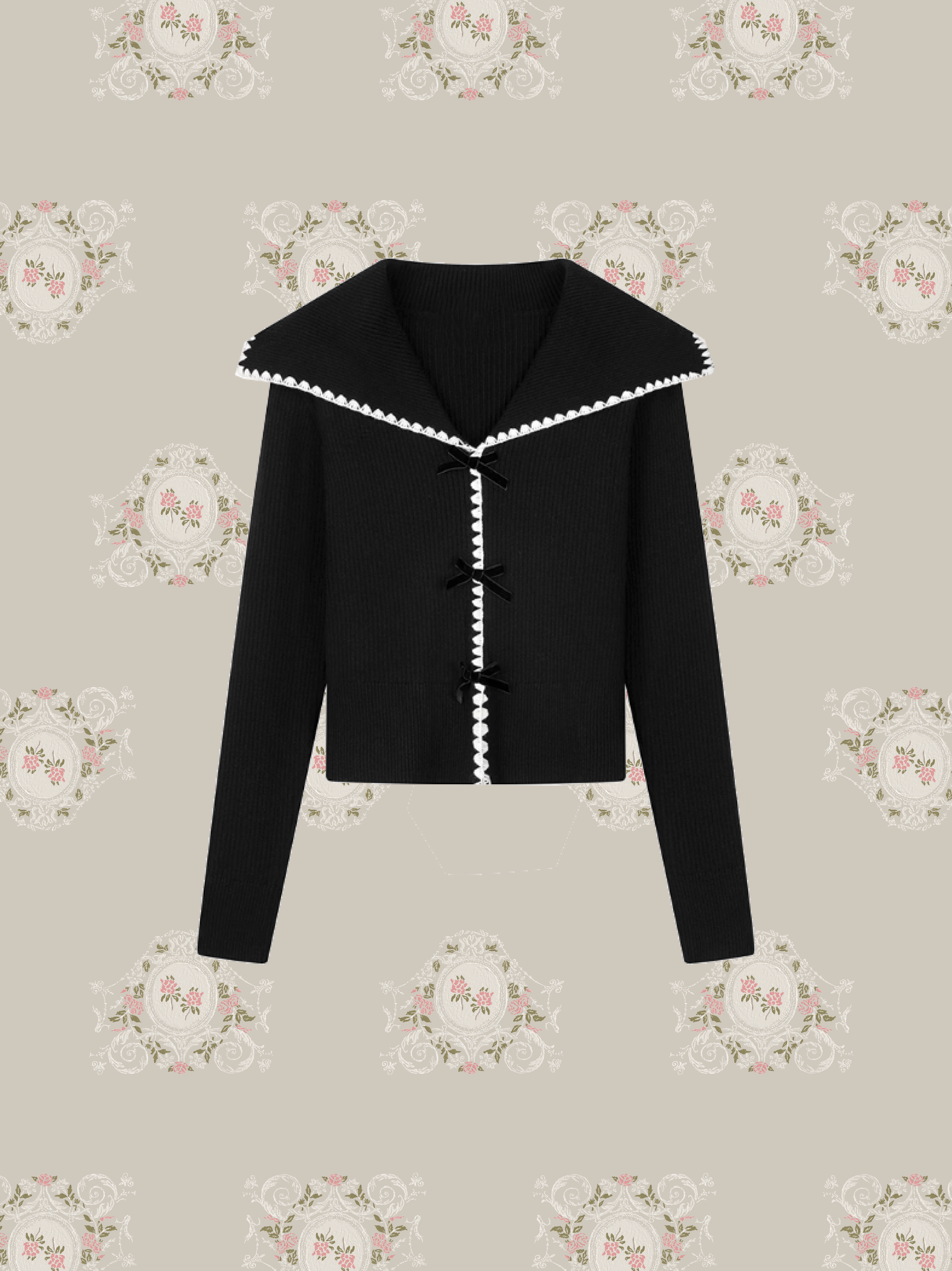 Front Ribbon Cardigan/フロントリボンカーディガン