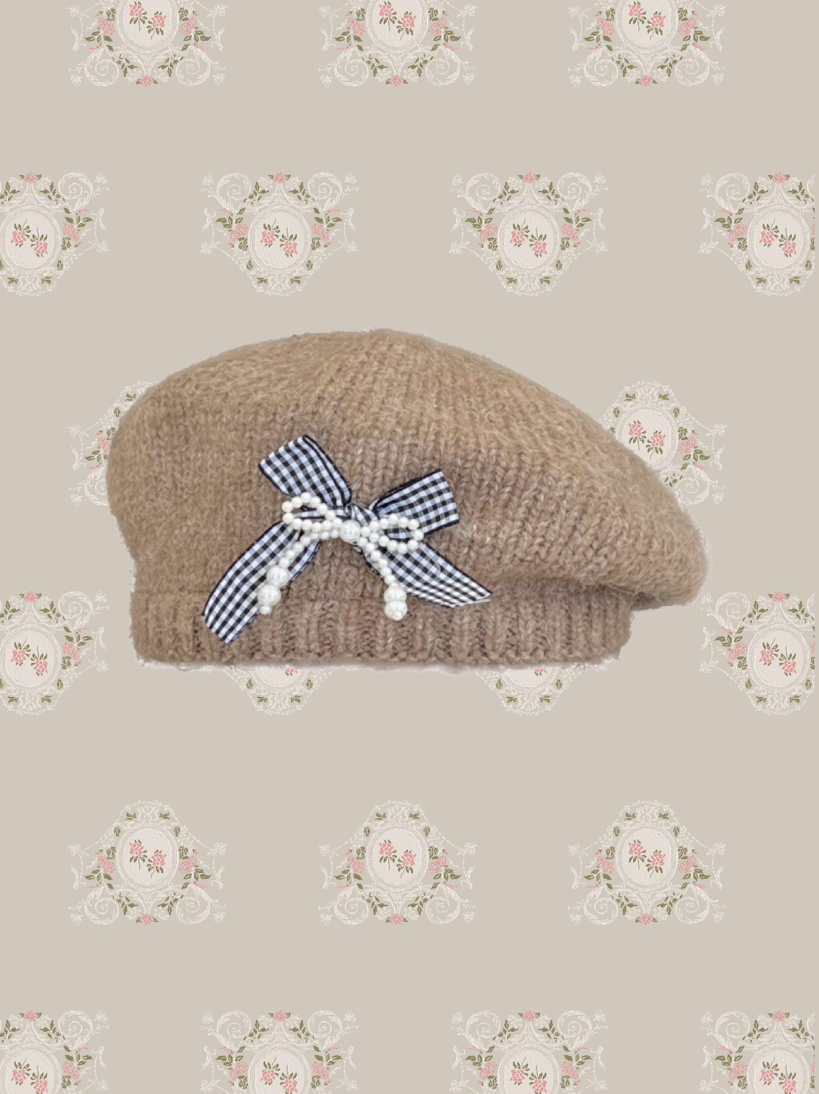 Pearl Fluffy Knit Beret/パールふわふわニットベレー