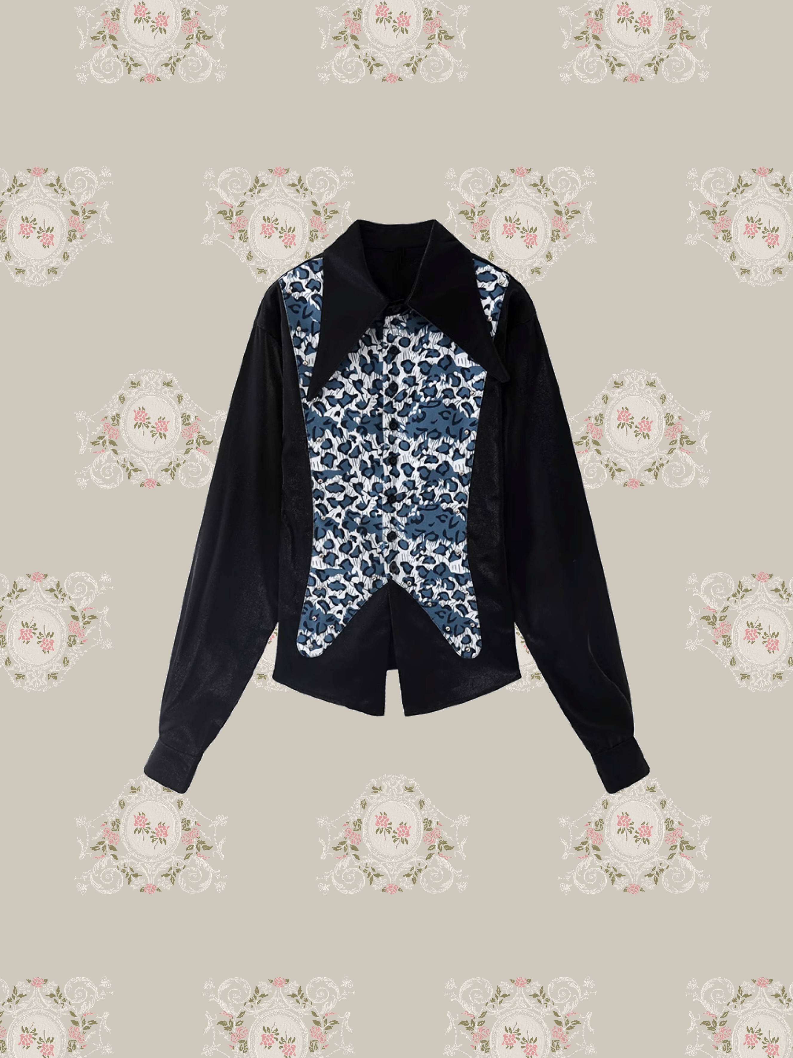 Leopard Stitching Shirt/レオパードステッチシャツ