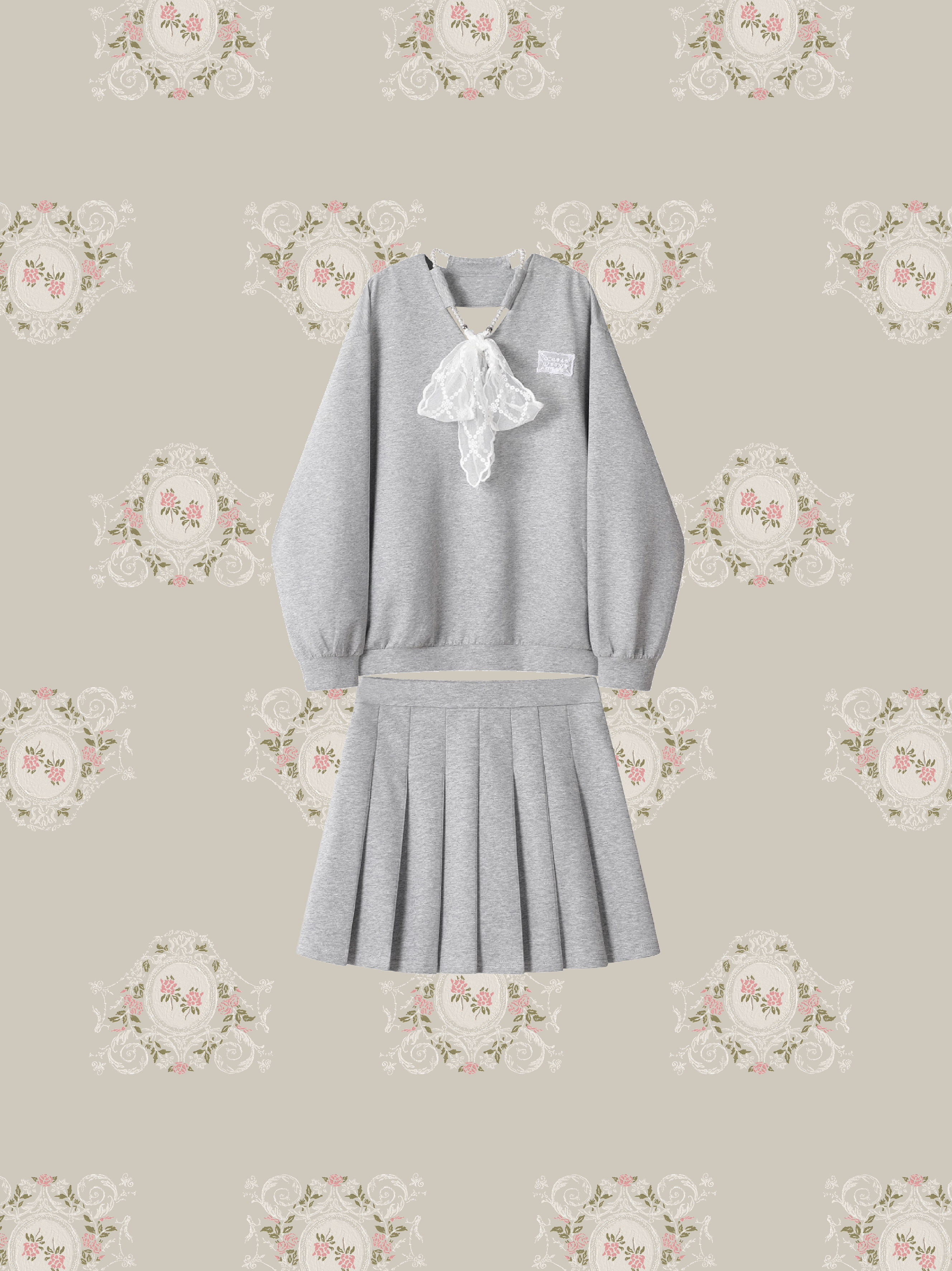 Lace Ribbon Sweat Set Up/レースリボンスウェットセットアップ