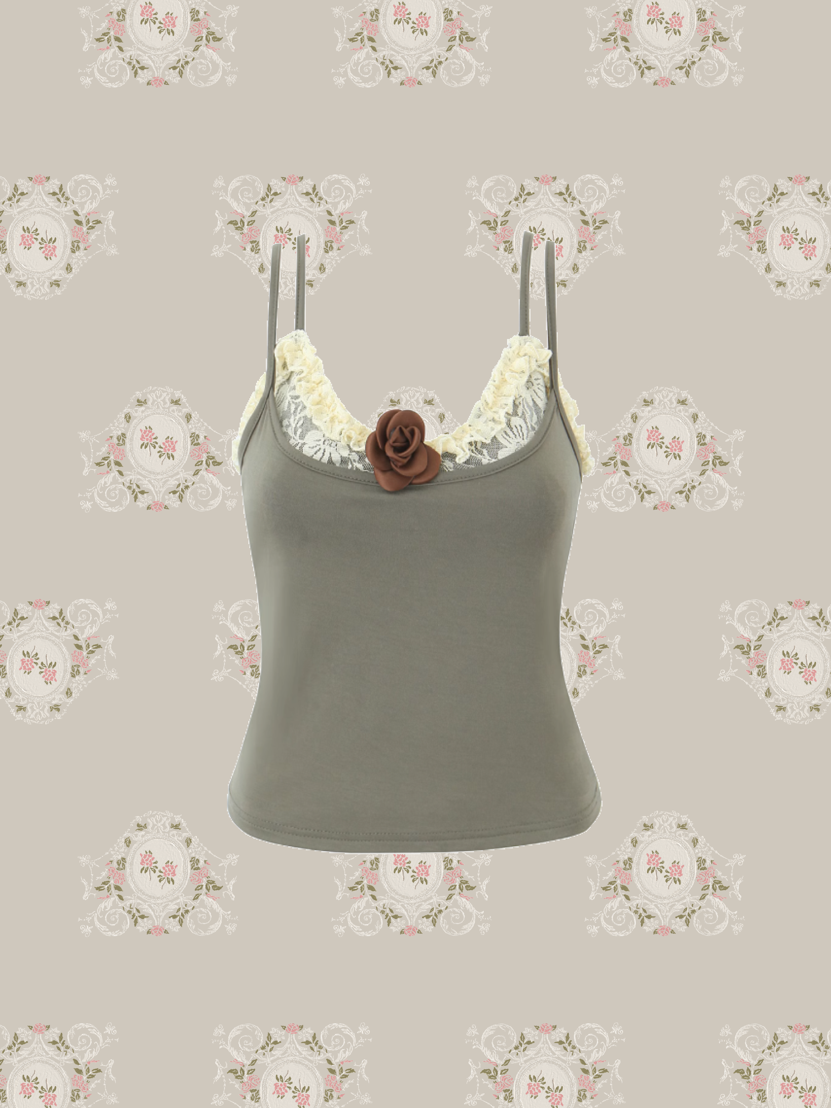 Rose Motif Lace Cami Set/ローズモチーフレースキャミソールセット