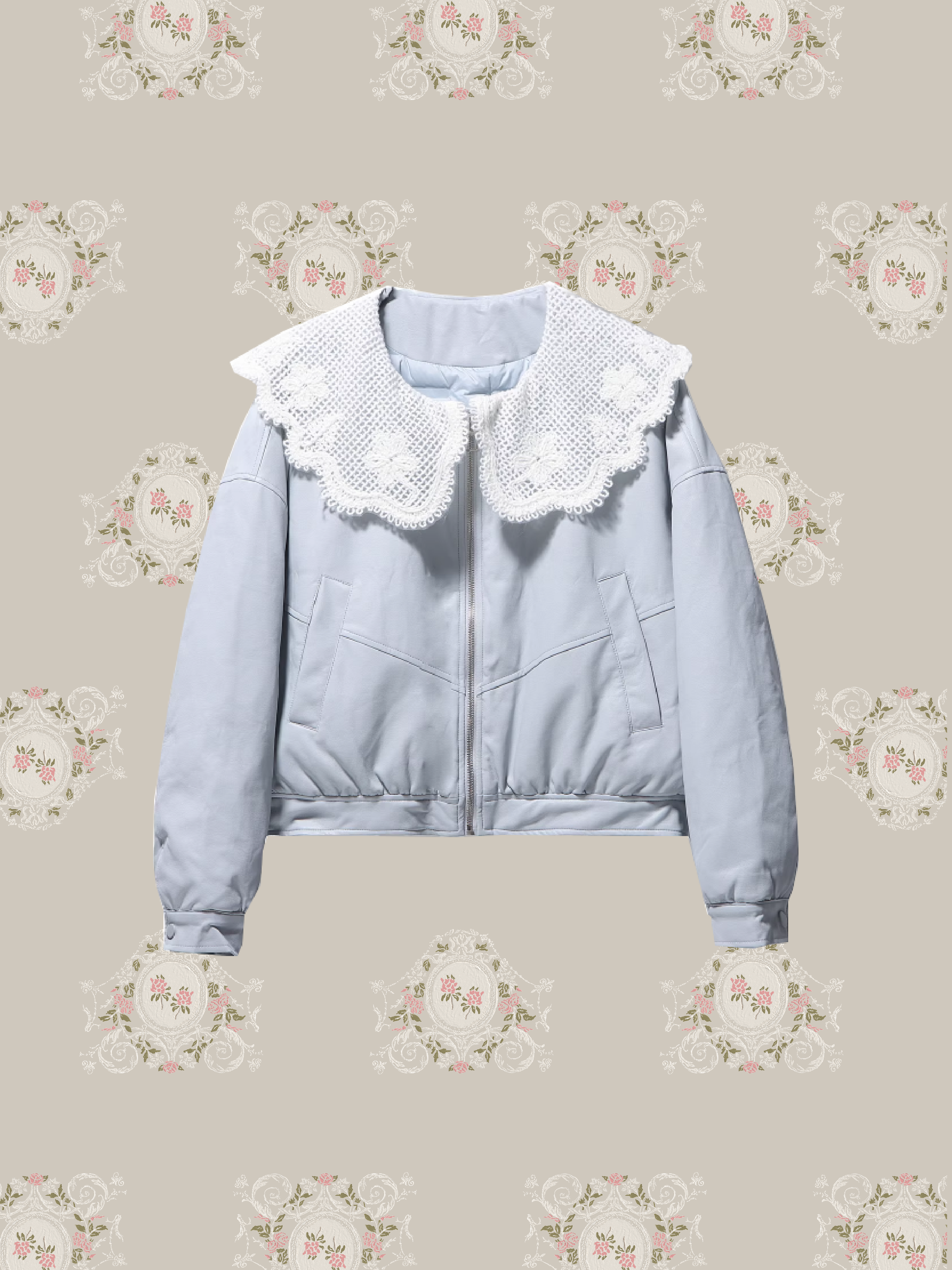 Big Lace Collar Duck Down Coat/ビッグレースカラーダックダウンコート