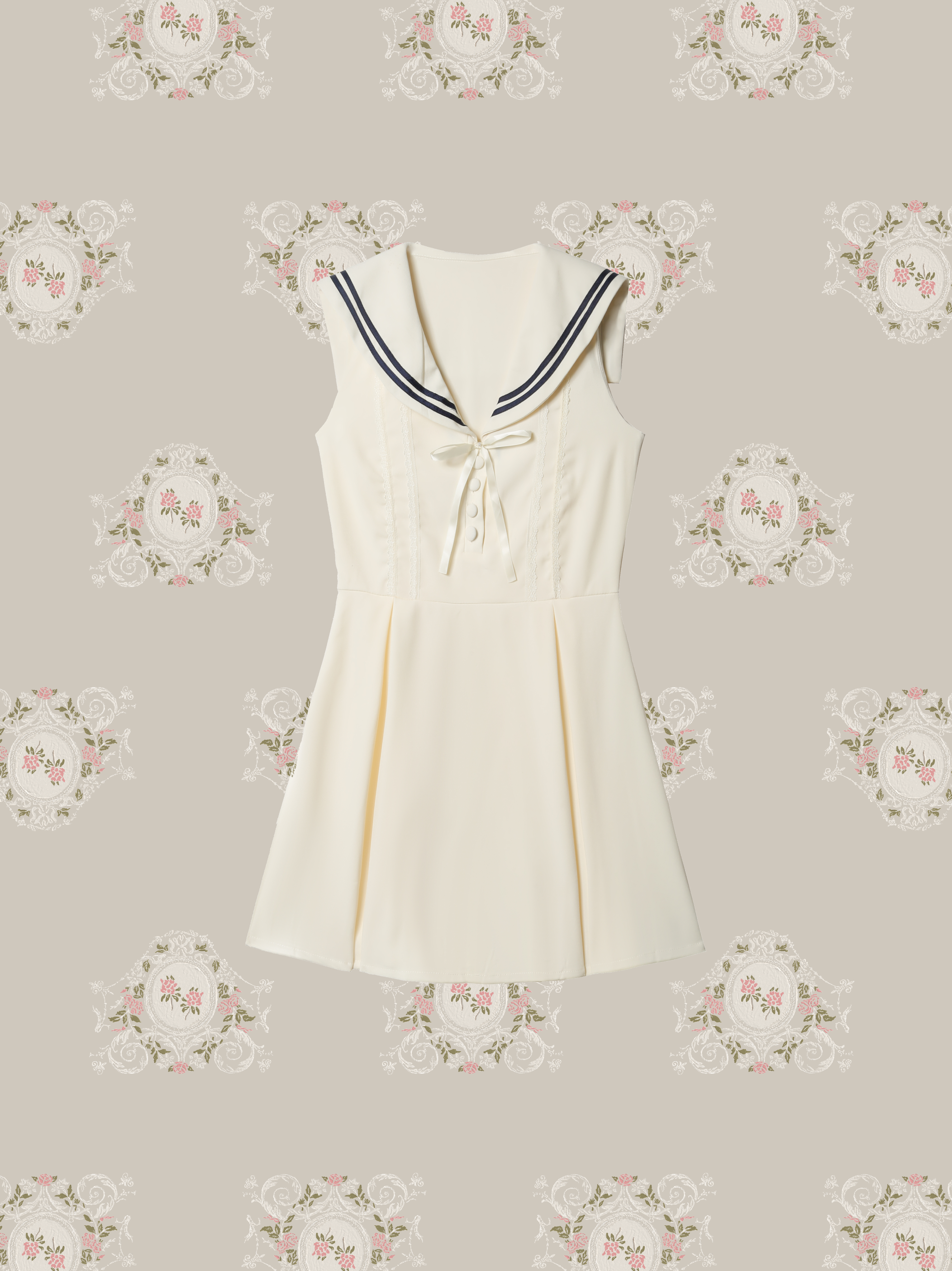 Sailor Collar Waisted One Piece/セーラーカラーウエストワンピース