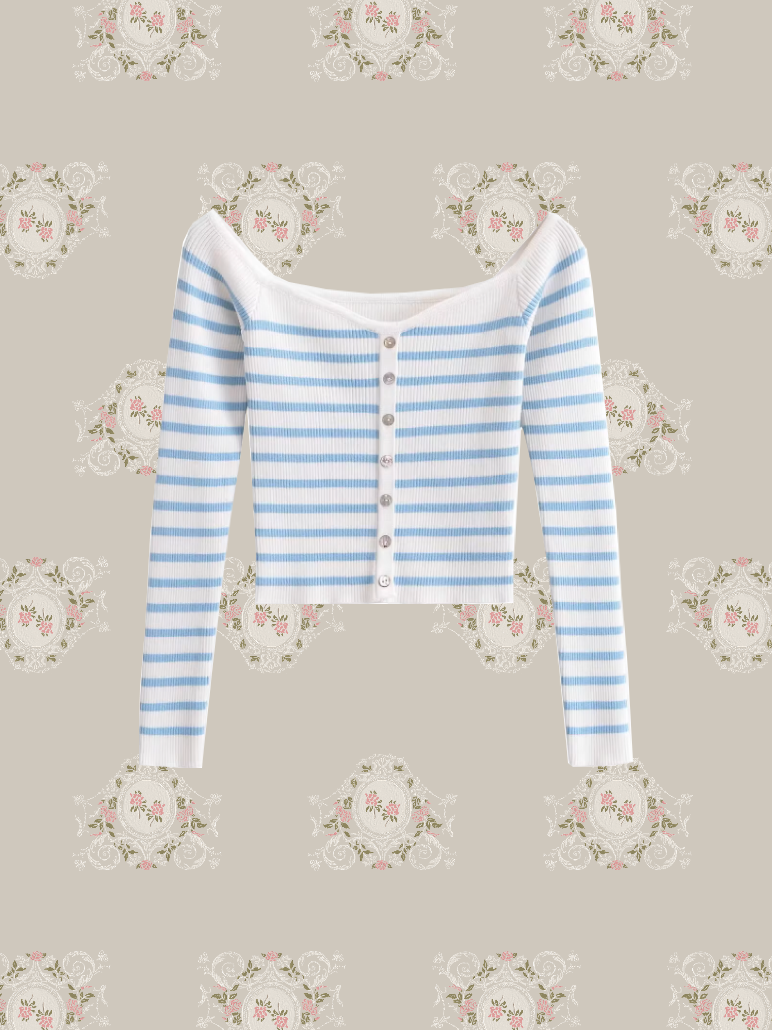 Off Shoulder Stripe Tops/オフショルダーストライプトップス