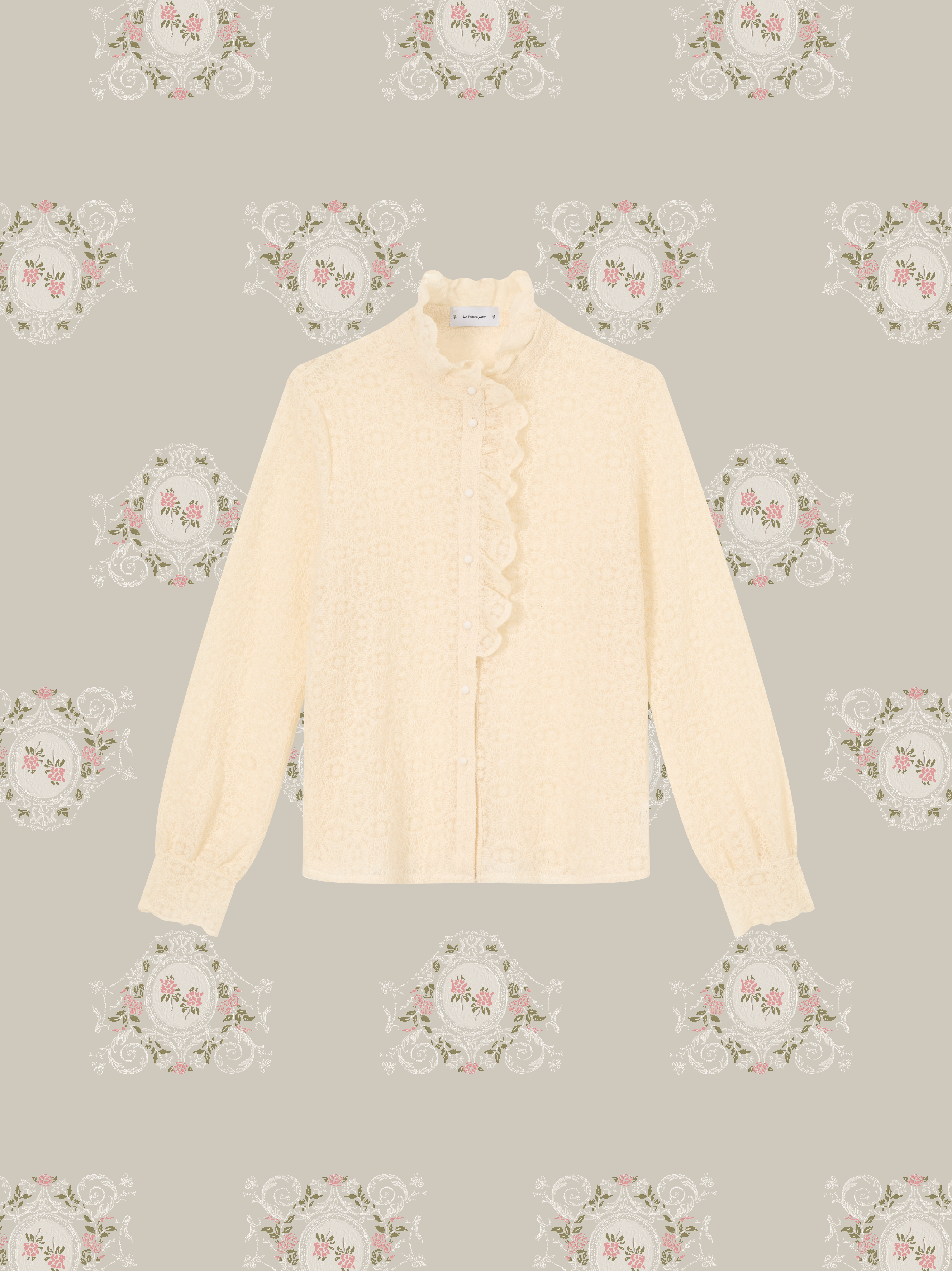 Texture Lace Motif Blouse テクスチャーレースモチーフブラウス