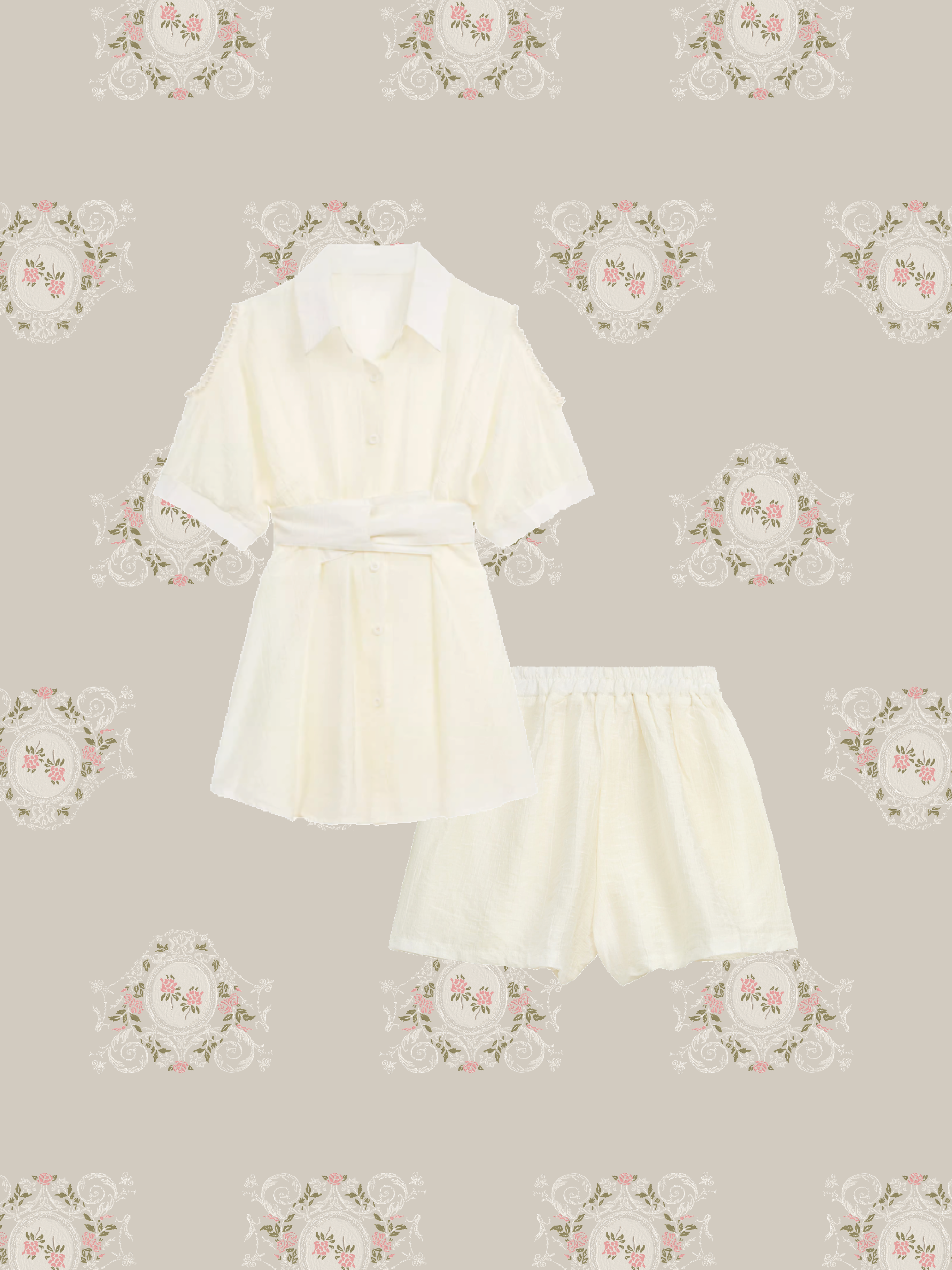 Cut Off Shirt Dress Set-up/カットオフシャツドレスセットアップ