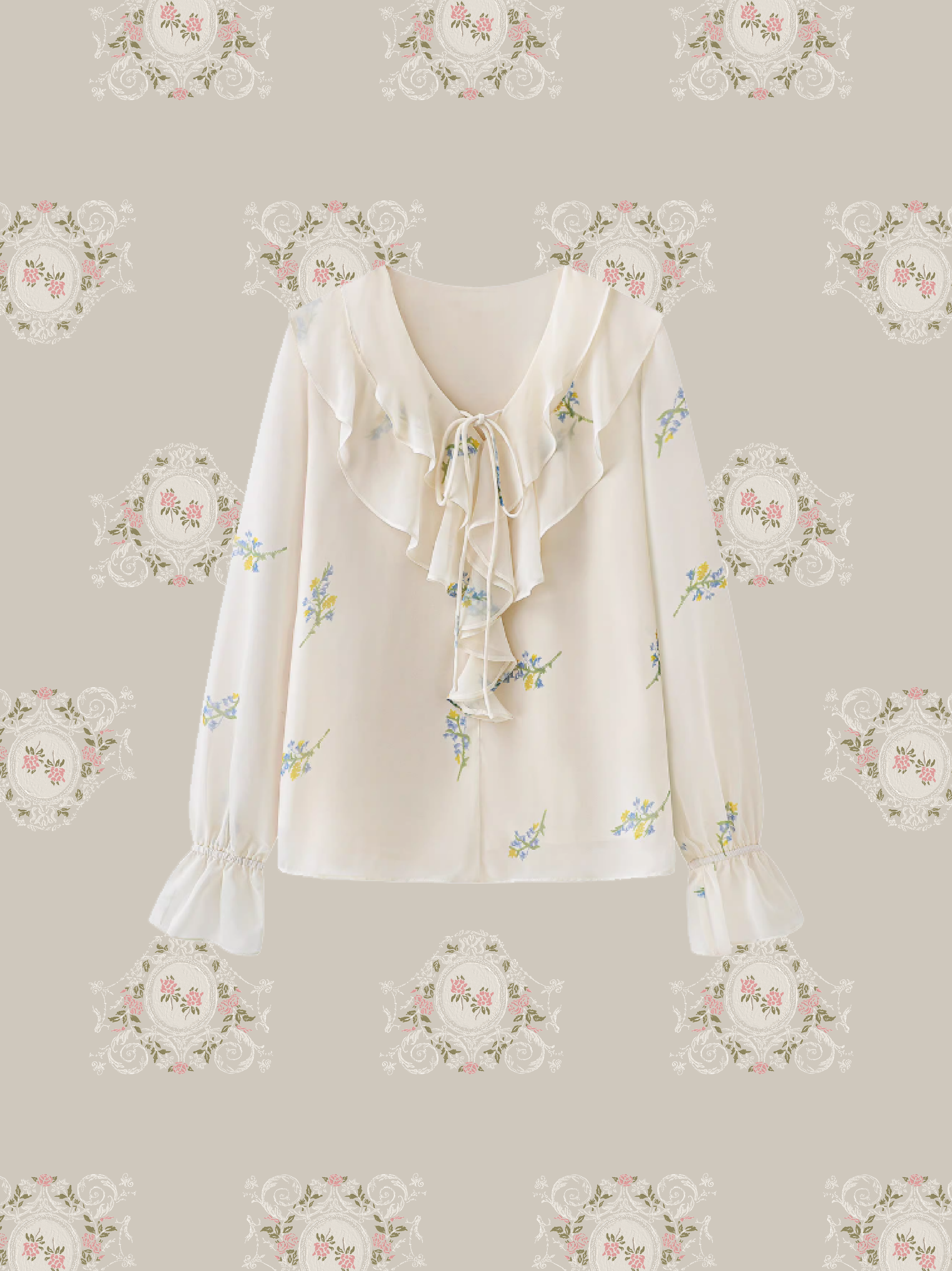 Sweet Floral Frill Blouse/スイートフローラルフリルブラウス