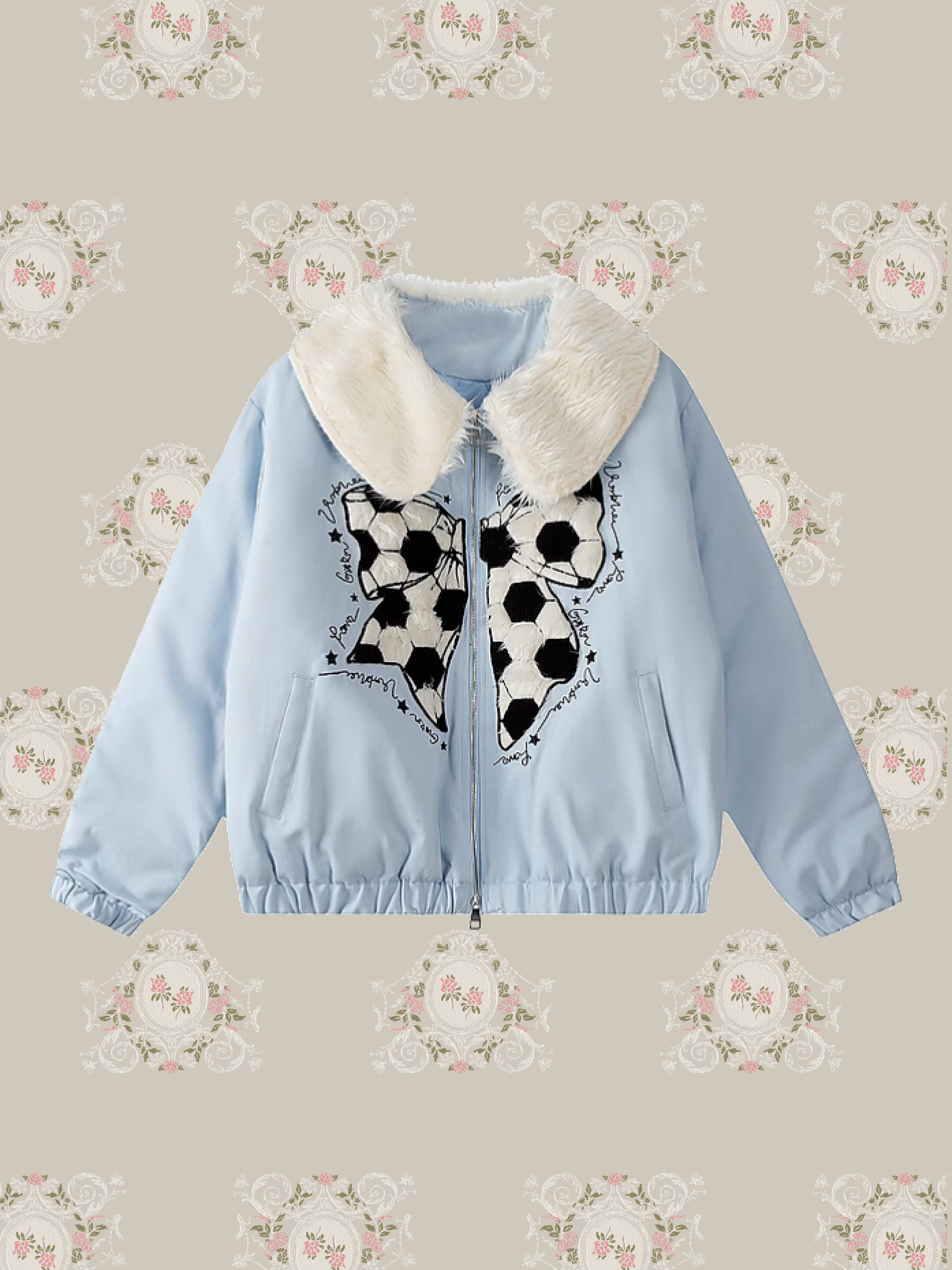 Unique Fur Collar Down Coat/ユニークファーカラーダウンコート