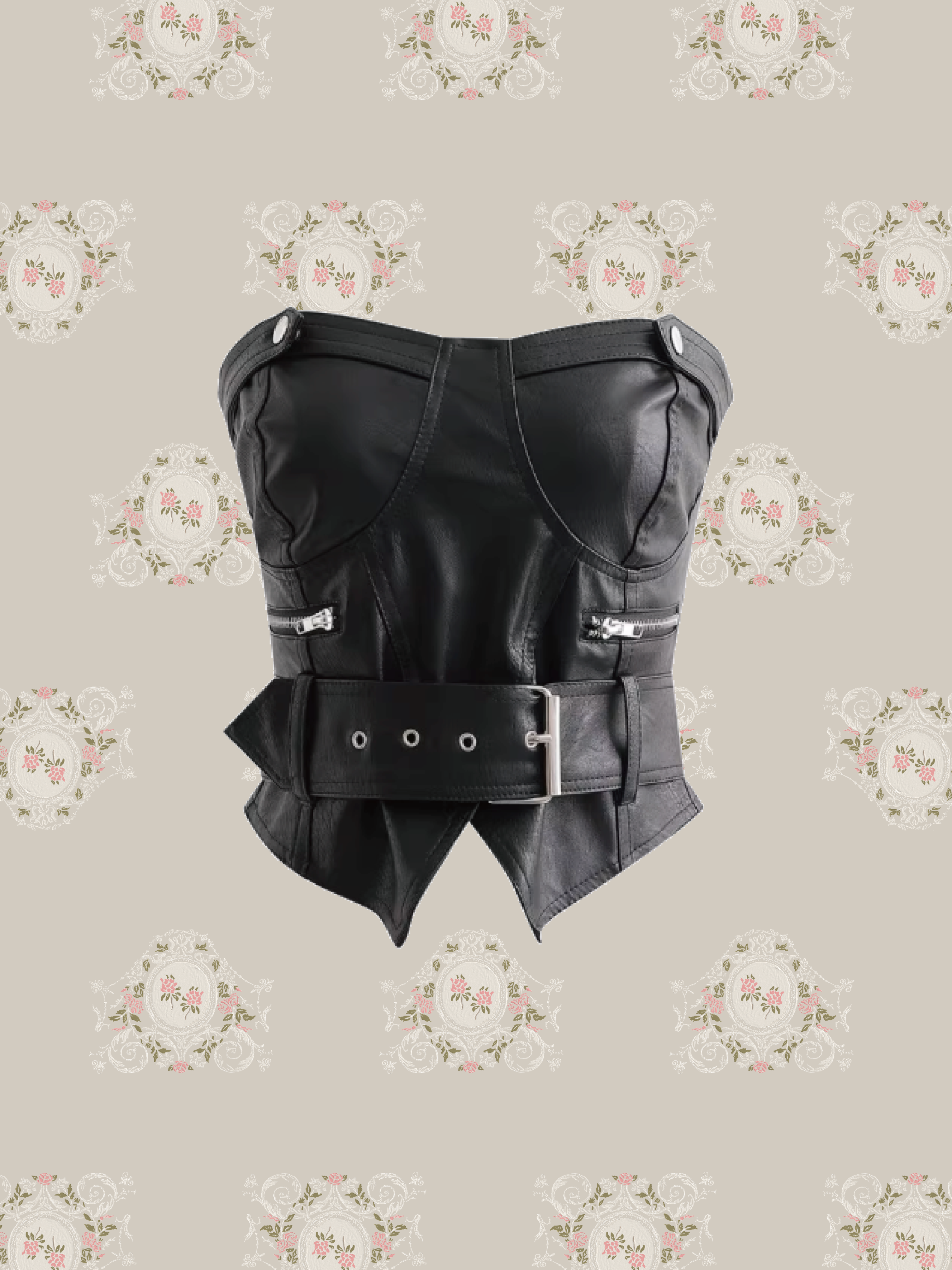 Belted PU Tube Top/ベルト付きPUチューブトップ