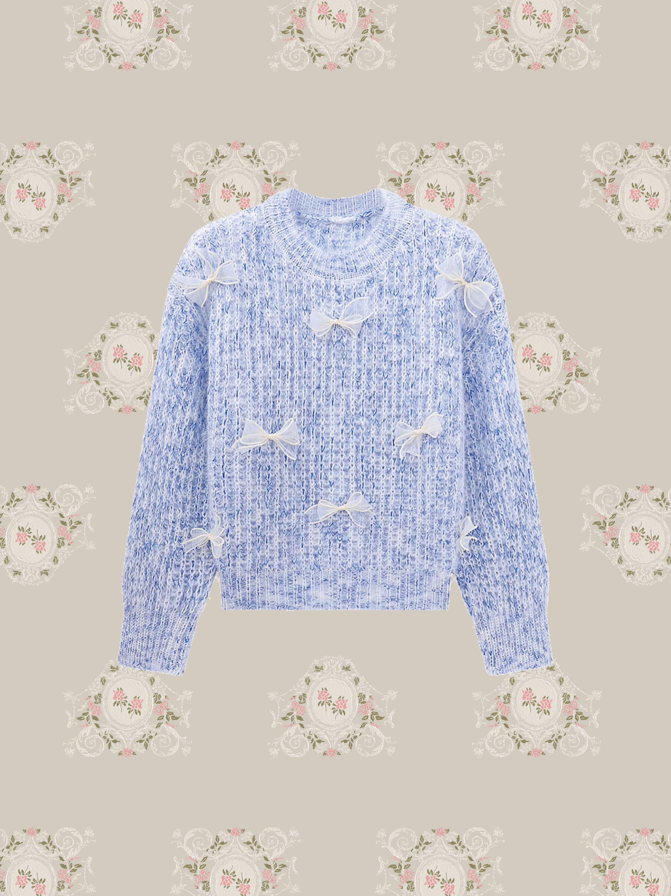 Mix Blue Mesh Ribbon Knit