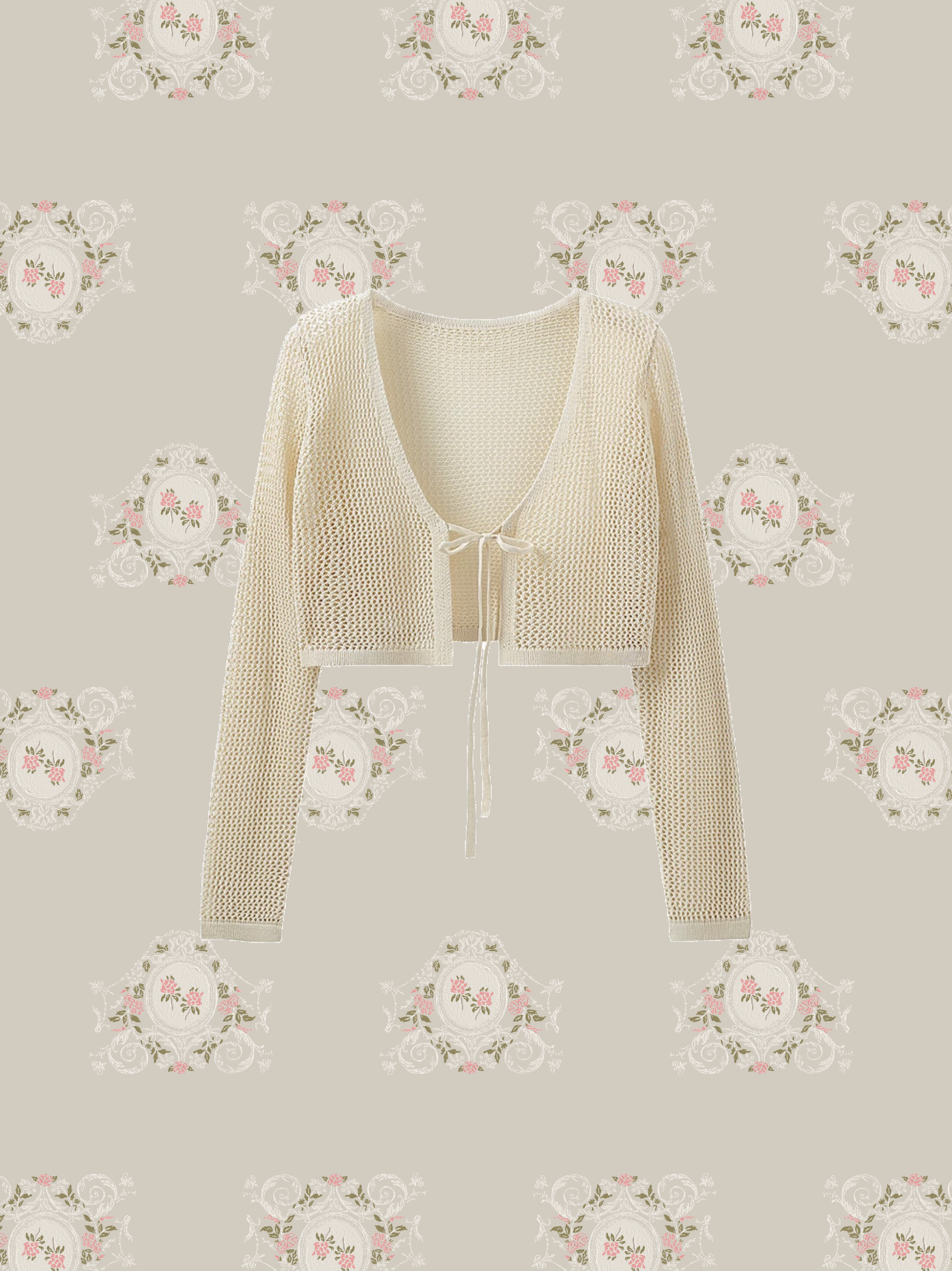 Hollow Out Ribbon Cardigan