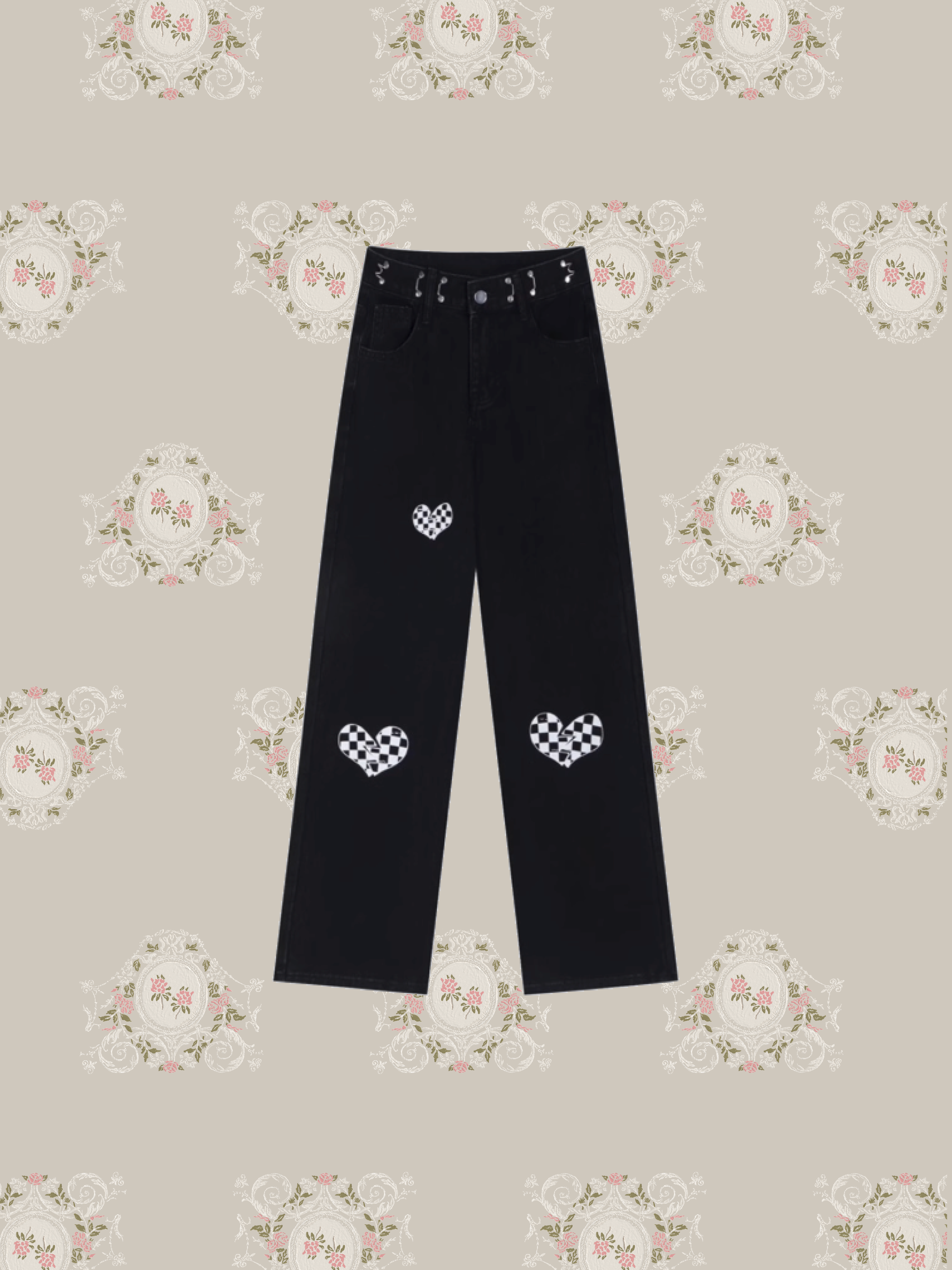 Heart Checker Denim Pants/ハートチェッカーデニムパンツ
