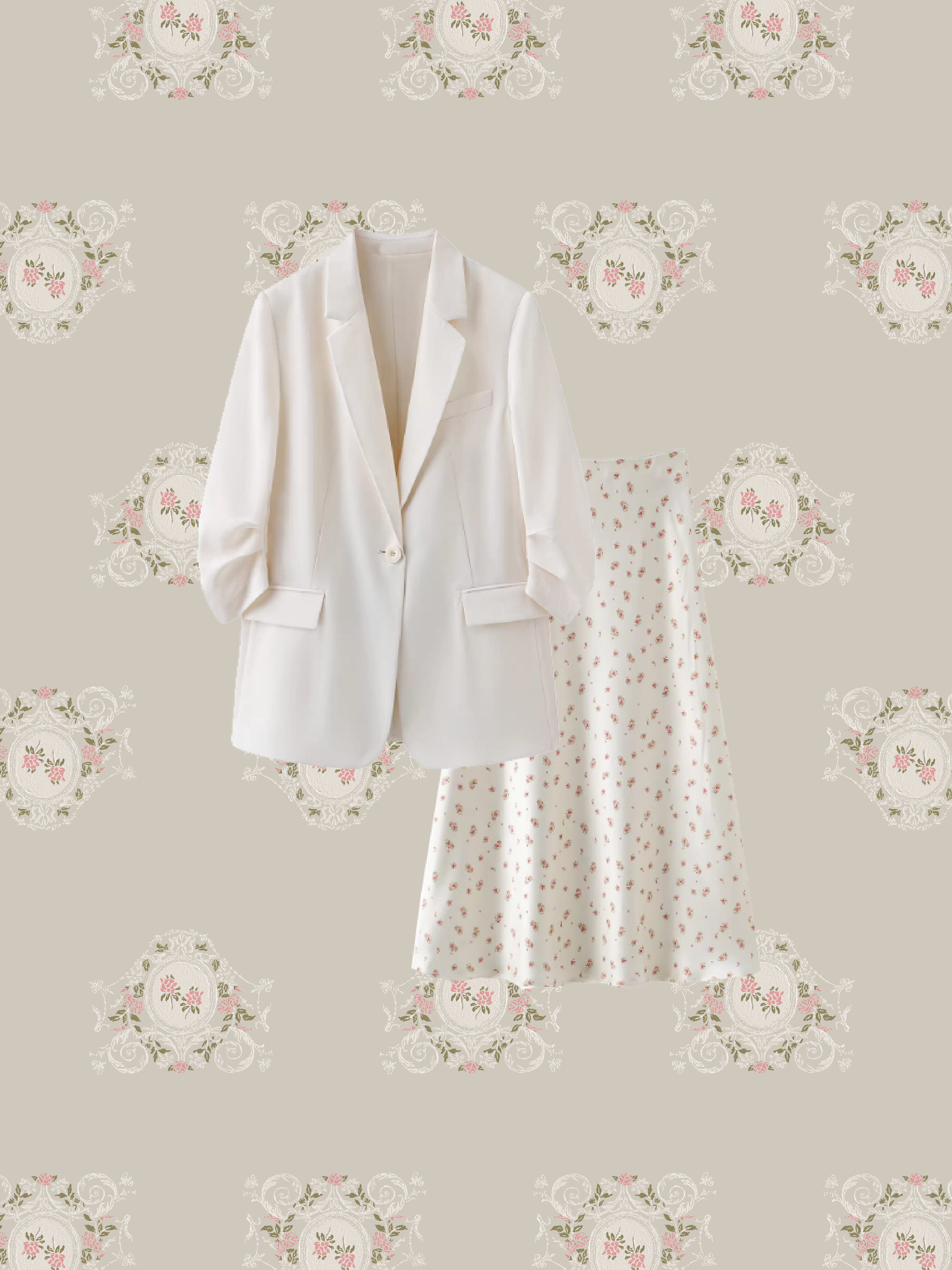 Ivory Motif Relaxed Jacket 3 Items Set Up/アイボリーリラックスジャケット3点セット