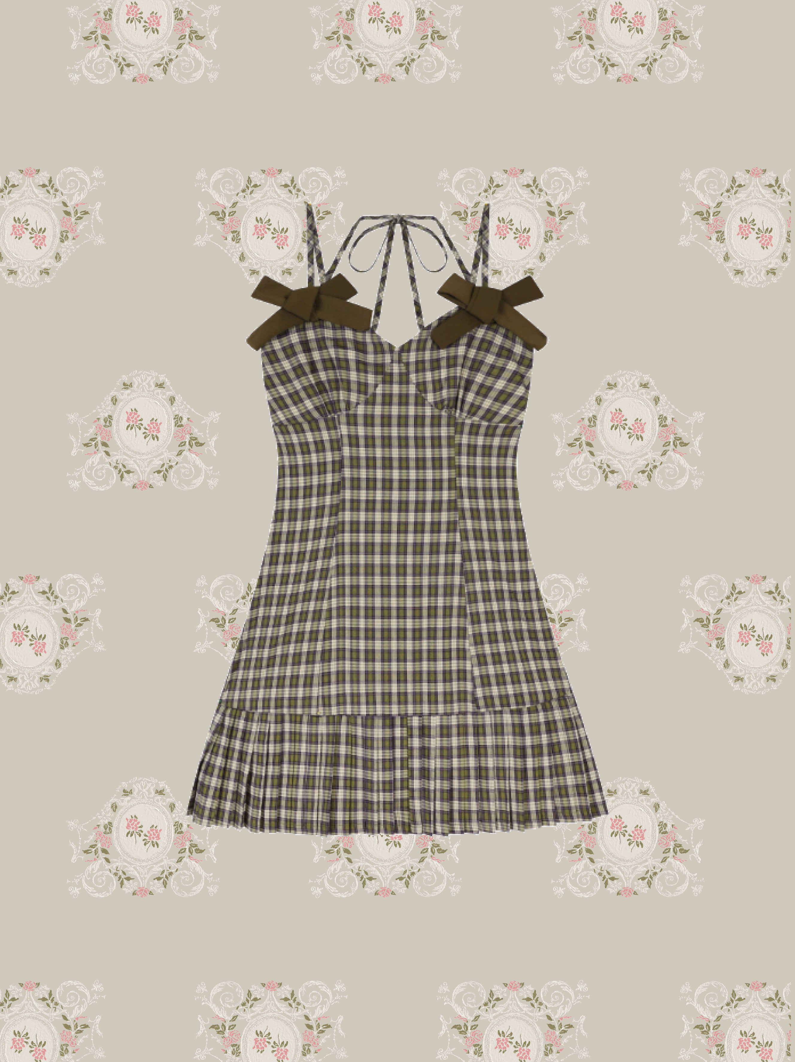 Check Ribbon Dress/チェックリボンドレス