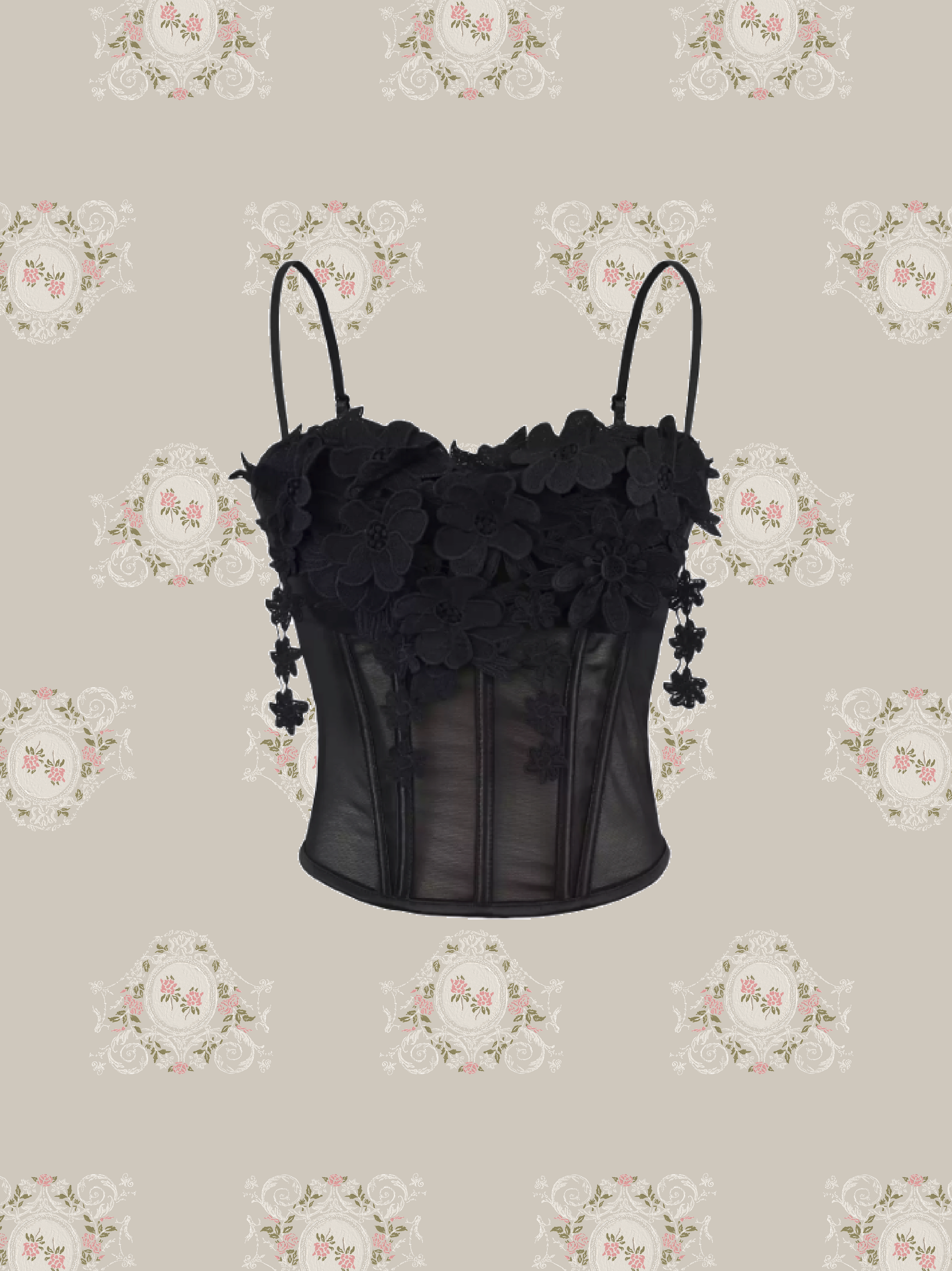 Detail Lace Flower Applique Cami/レースフラワーアップリケキャミソール