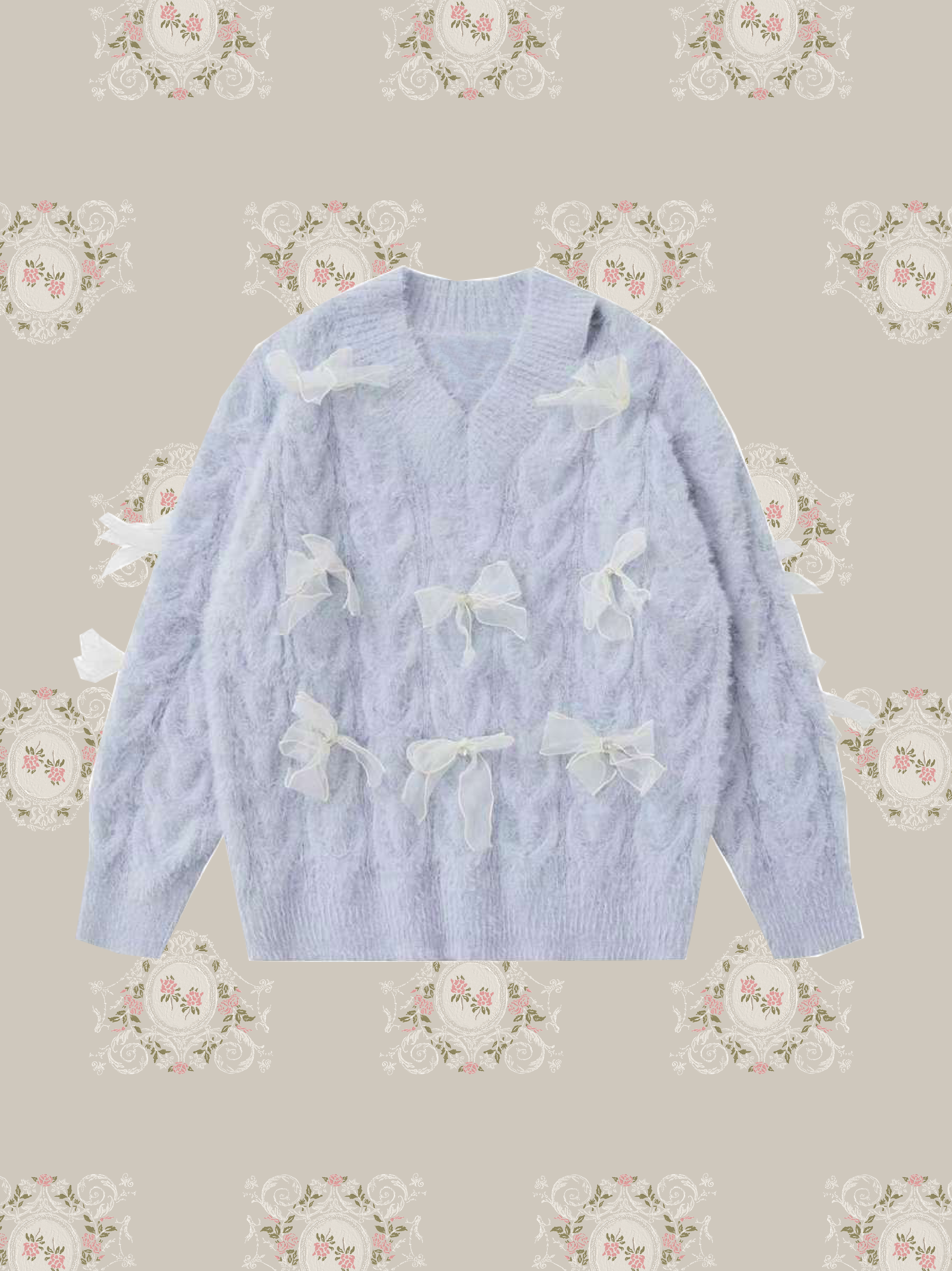 Mesh Ribbon Motif Sweater/メッシュリボンモチーフセーター