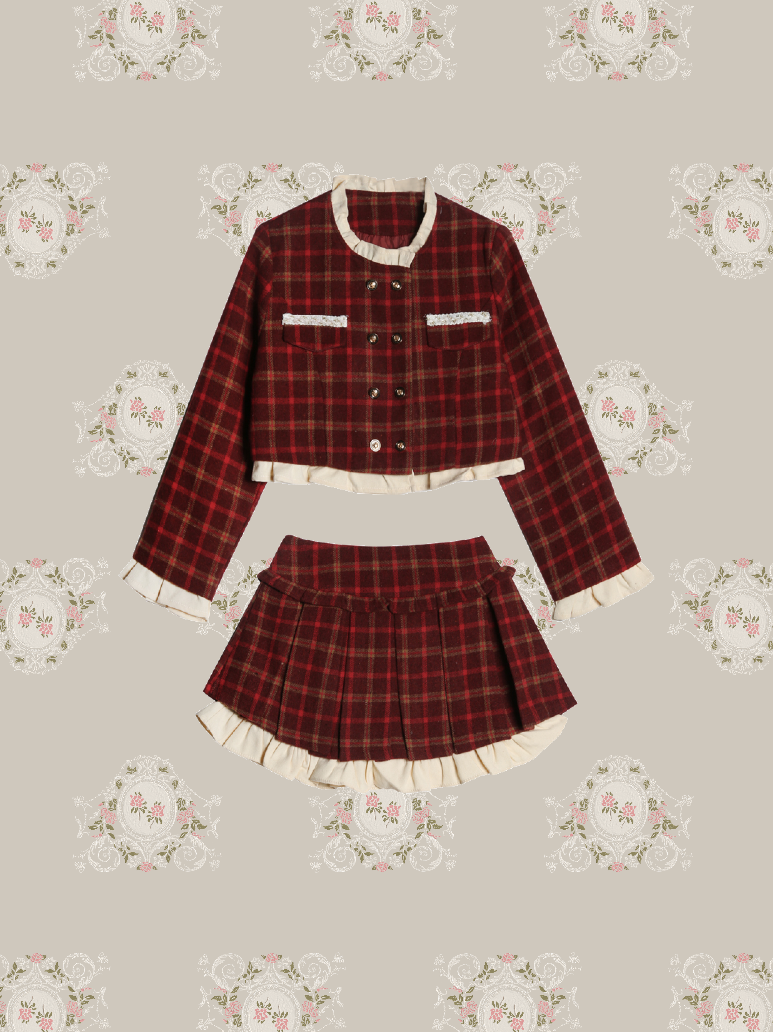 ・予約商品・Vintage Plaid Down Jacket Set-Up/ヴィンテージチェック柄中綿ジャケットセットアップ