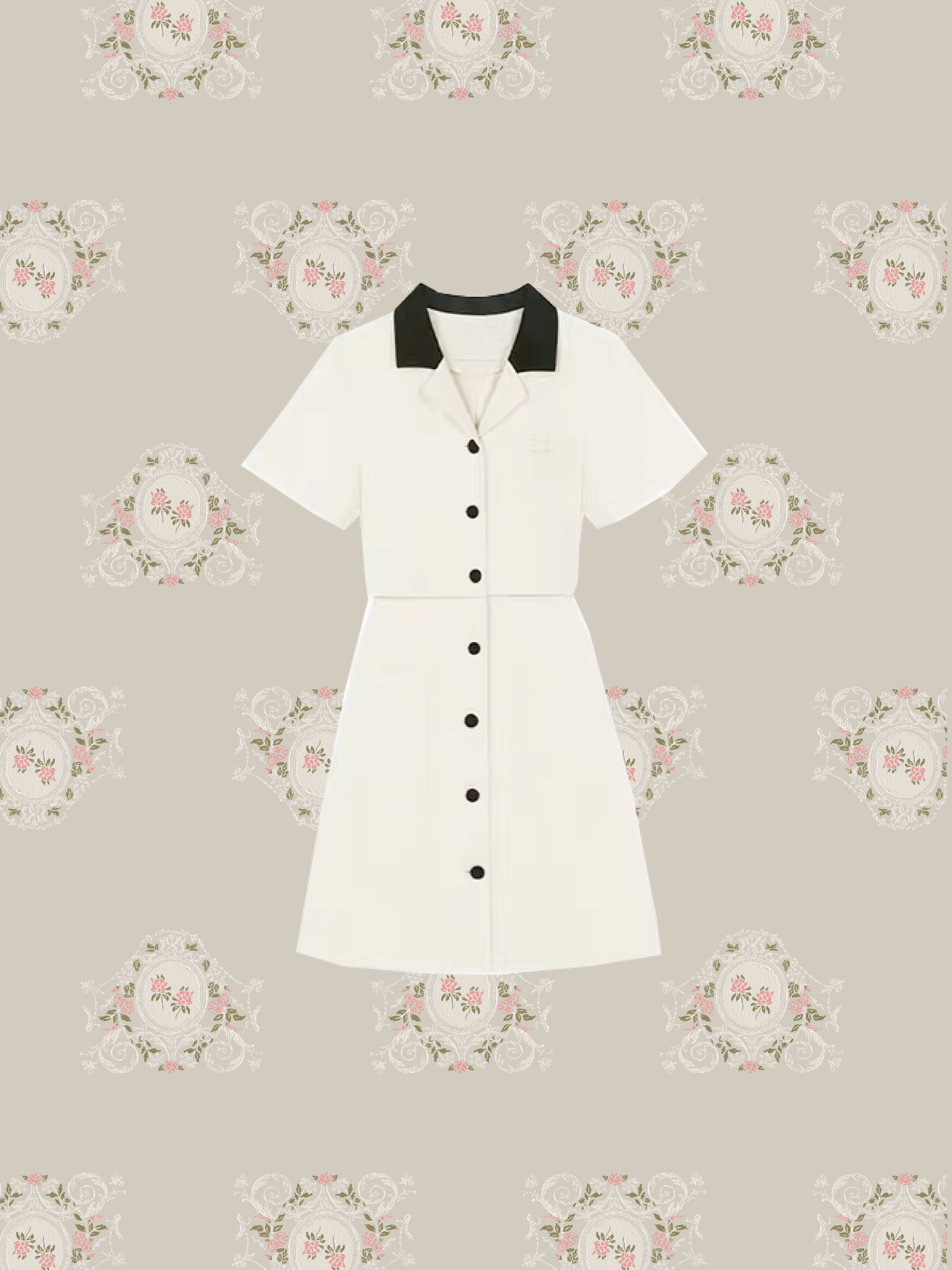 French Collar Bi Color Onepiece / フレンチカラーバイカラーワンピース