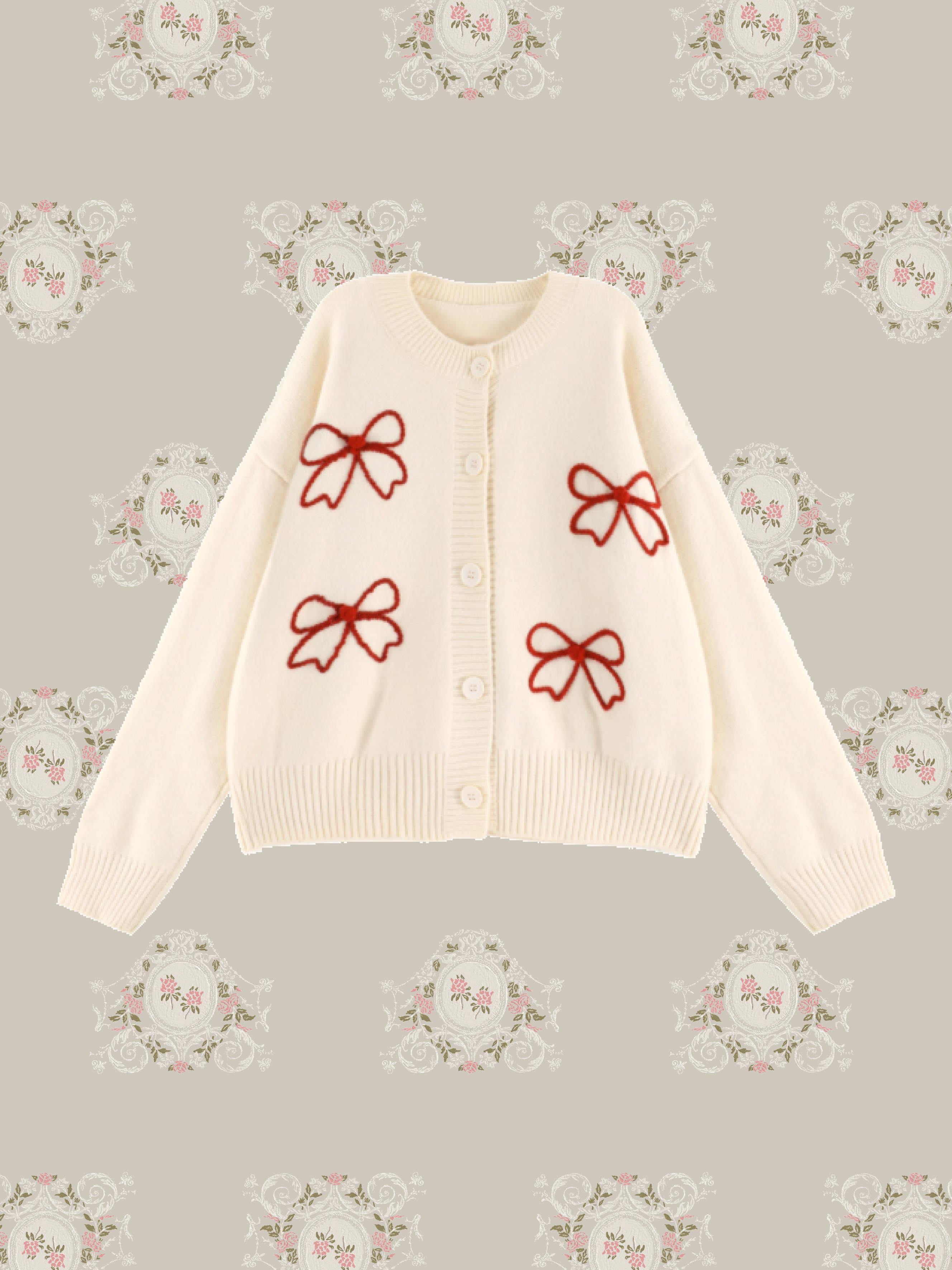 Cute Ribbon Embroidery Cardigan/キュートリボン刺繍カーディガン