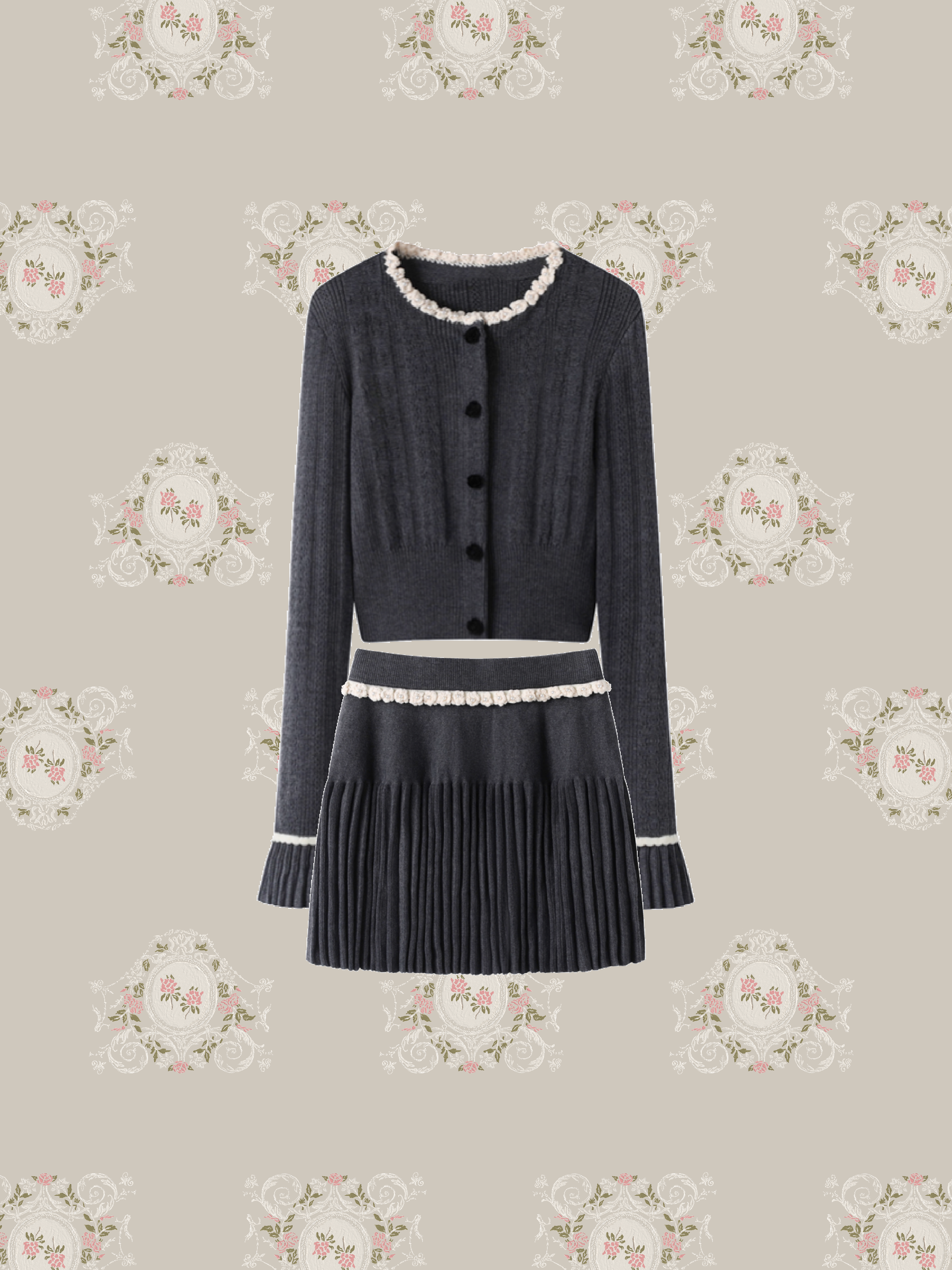 Romantic Frill Pearl Deco 3 Items Set Up/ロマンティックフリルパールデコ3点セットアップ