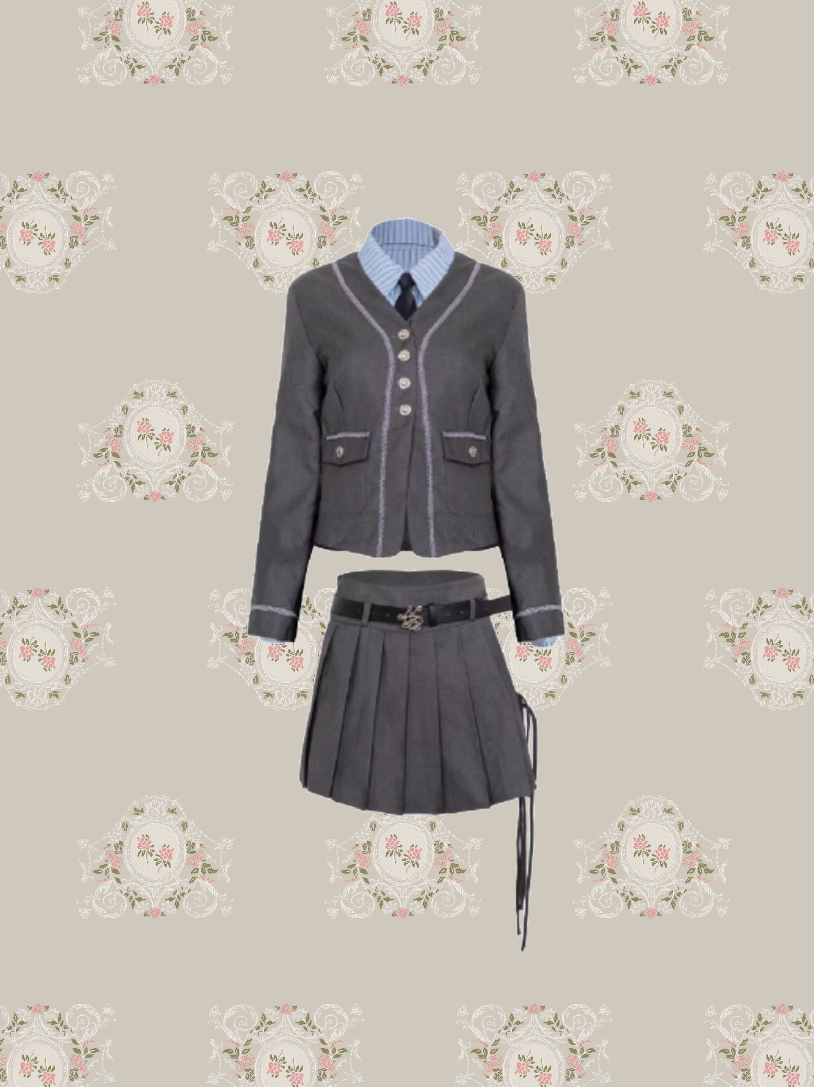 Preppy Style 3 Items Set Up/プレッピースタイル 3アイテムセットアップ