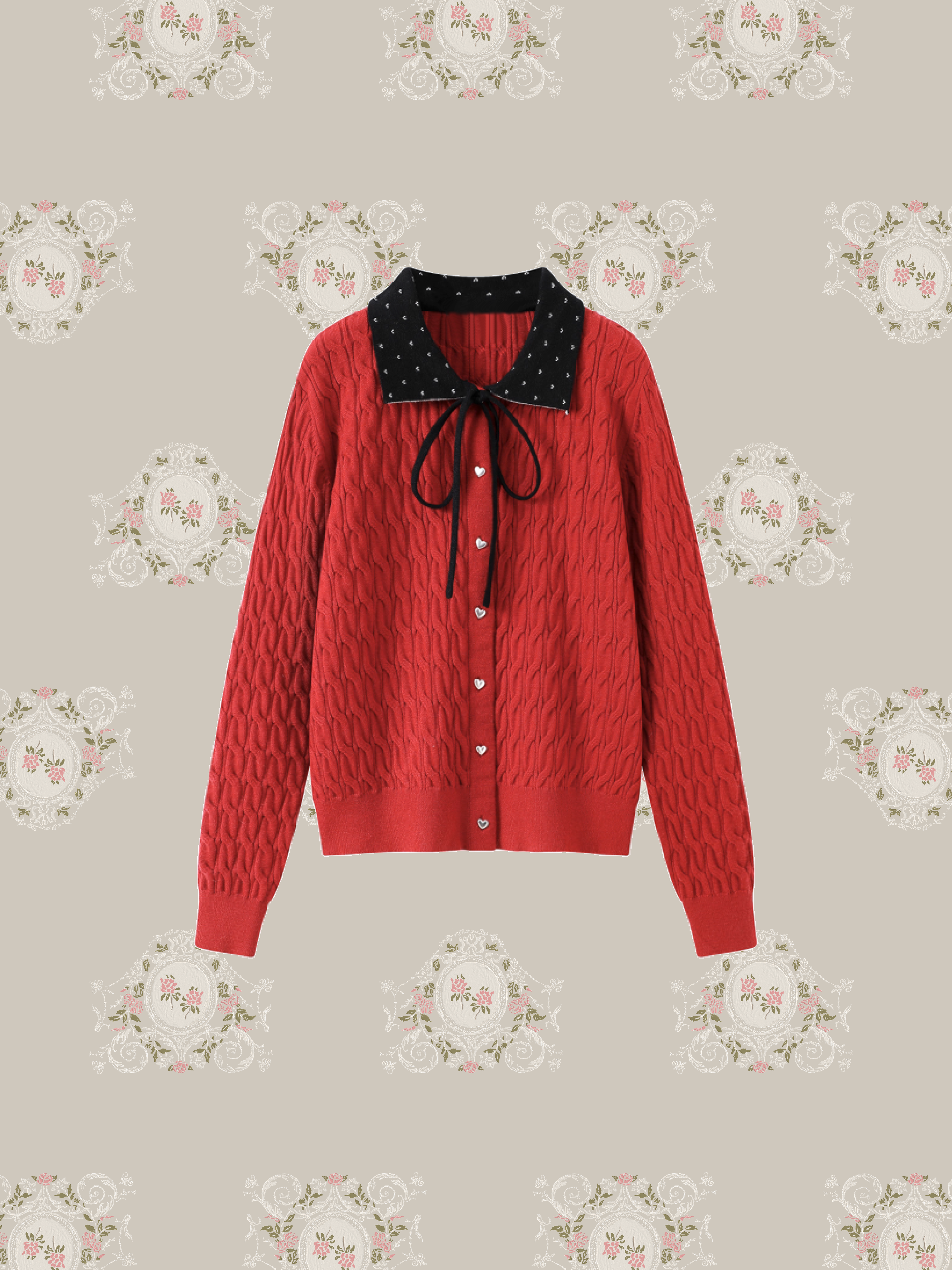 Detail Lace Ribbon Cardigan/ディーテルレースリボンカーディガン