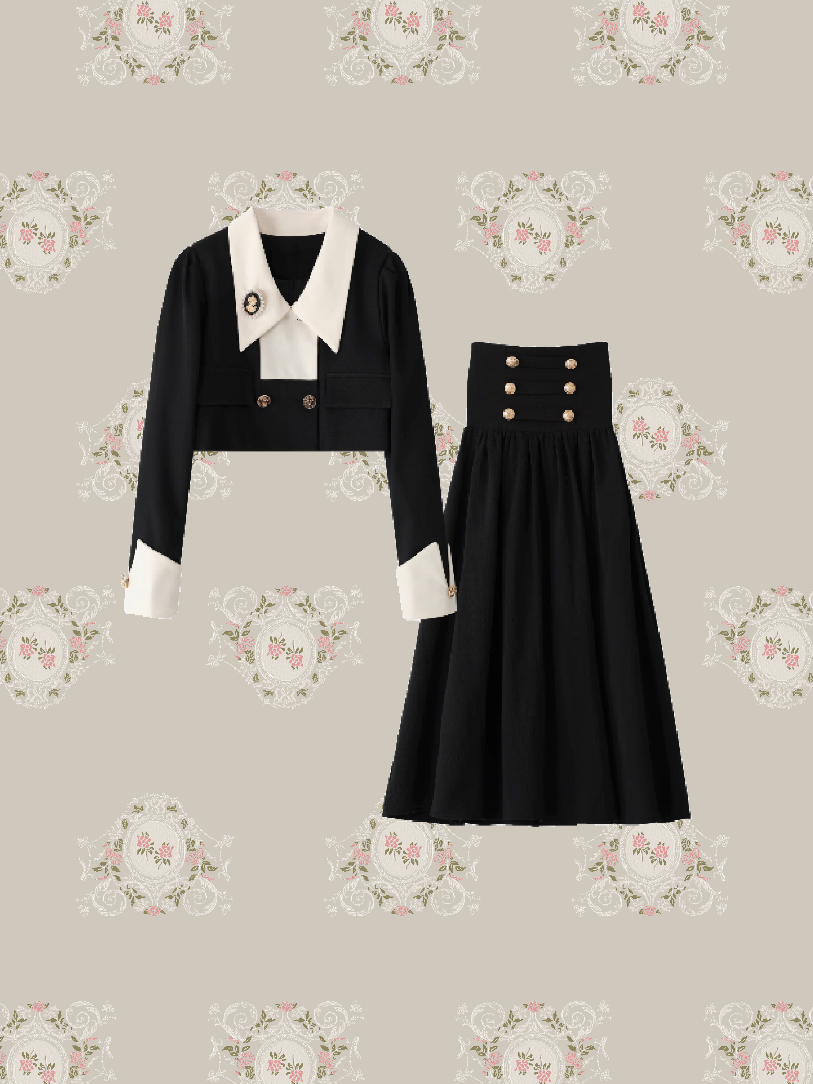 Ivory-Collar Elegance Set Up/アイボリーカラーエレガンスセットアップ