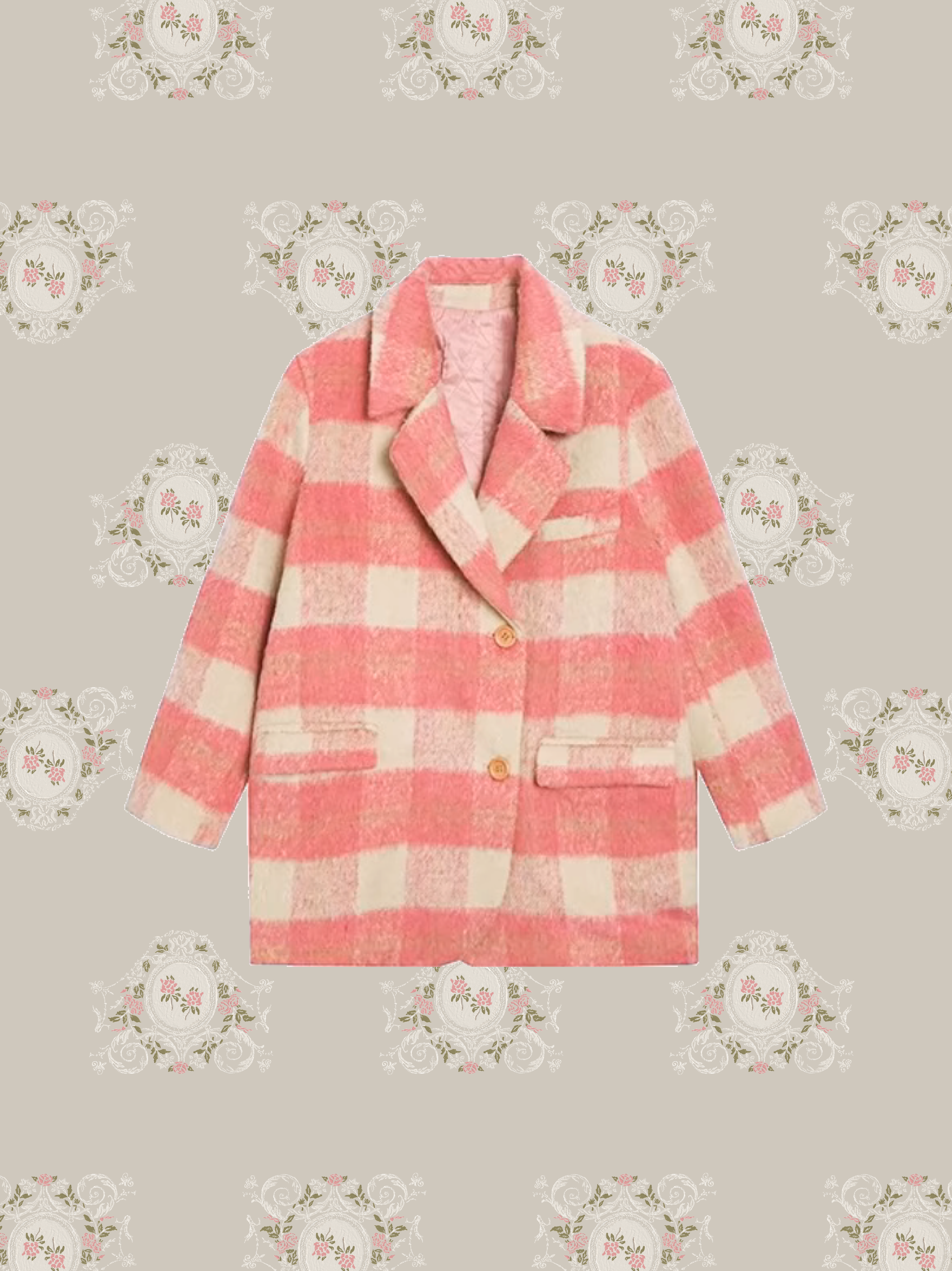 Romantic Pink Check Coat/ロマンティックピンクチェックコート