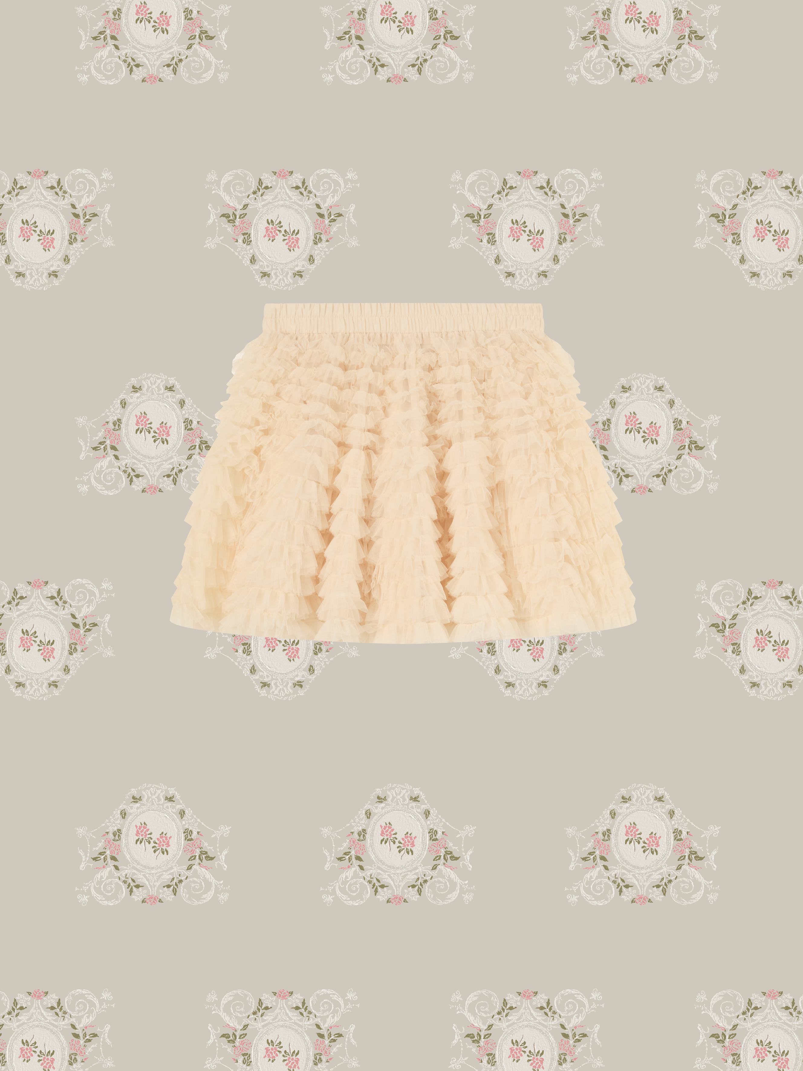 Layered Mesh Flare Mini Skirt/レイヤードメッシュフレアミニスカート