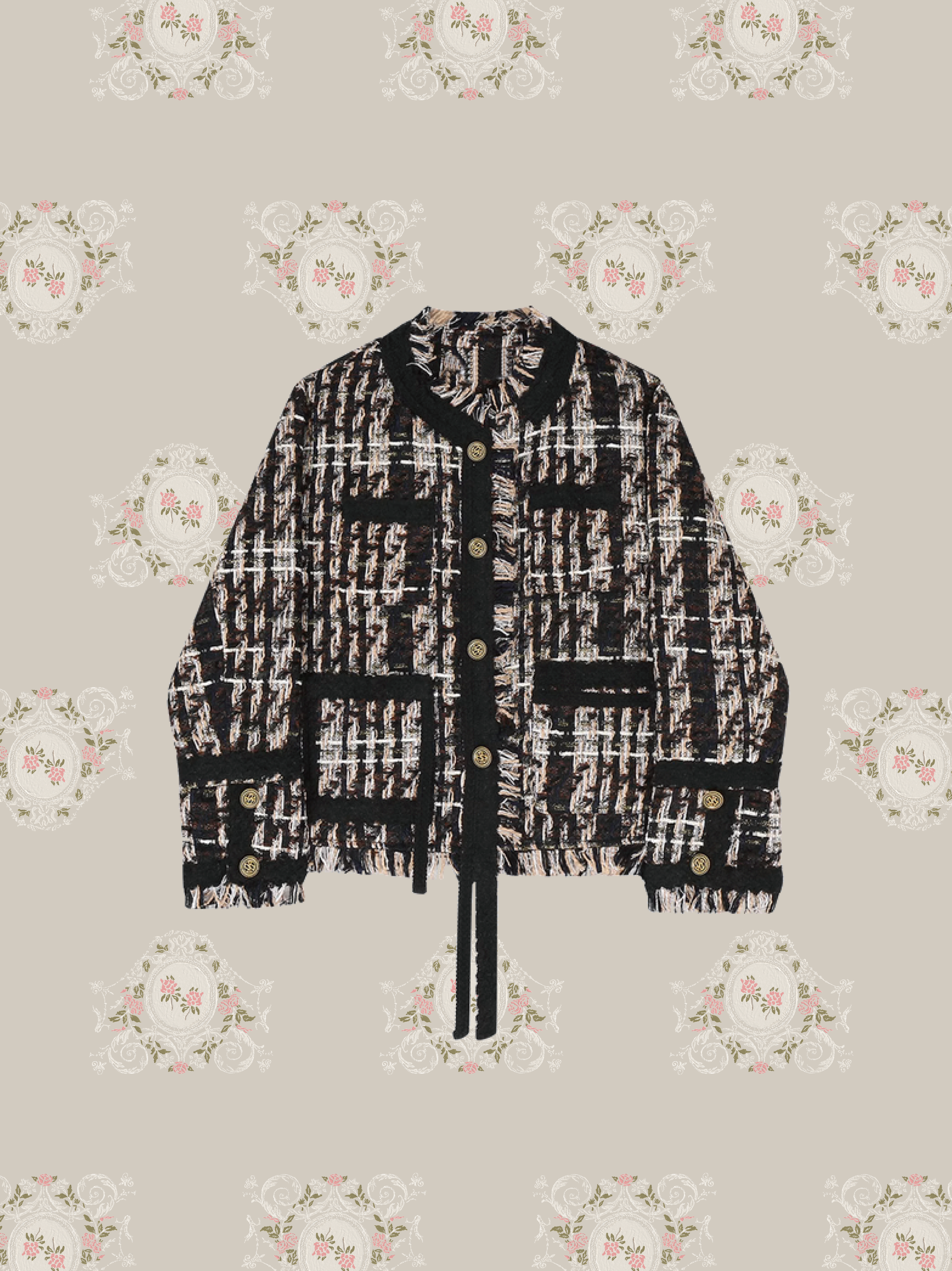 Tweed Style Duck Down Coat. ツイードスタイルダックダウンコート