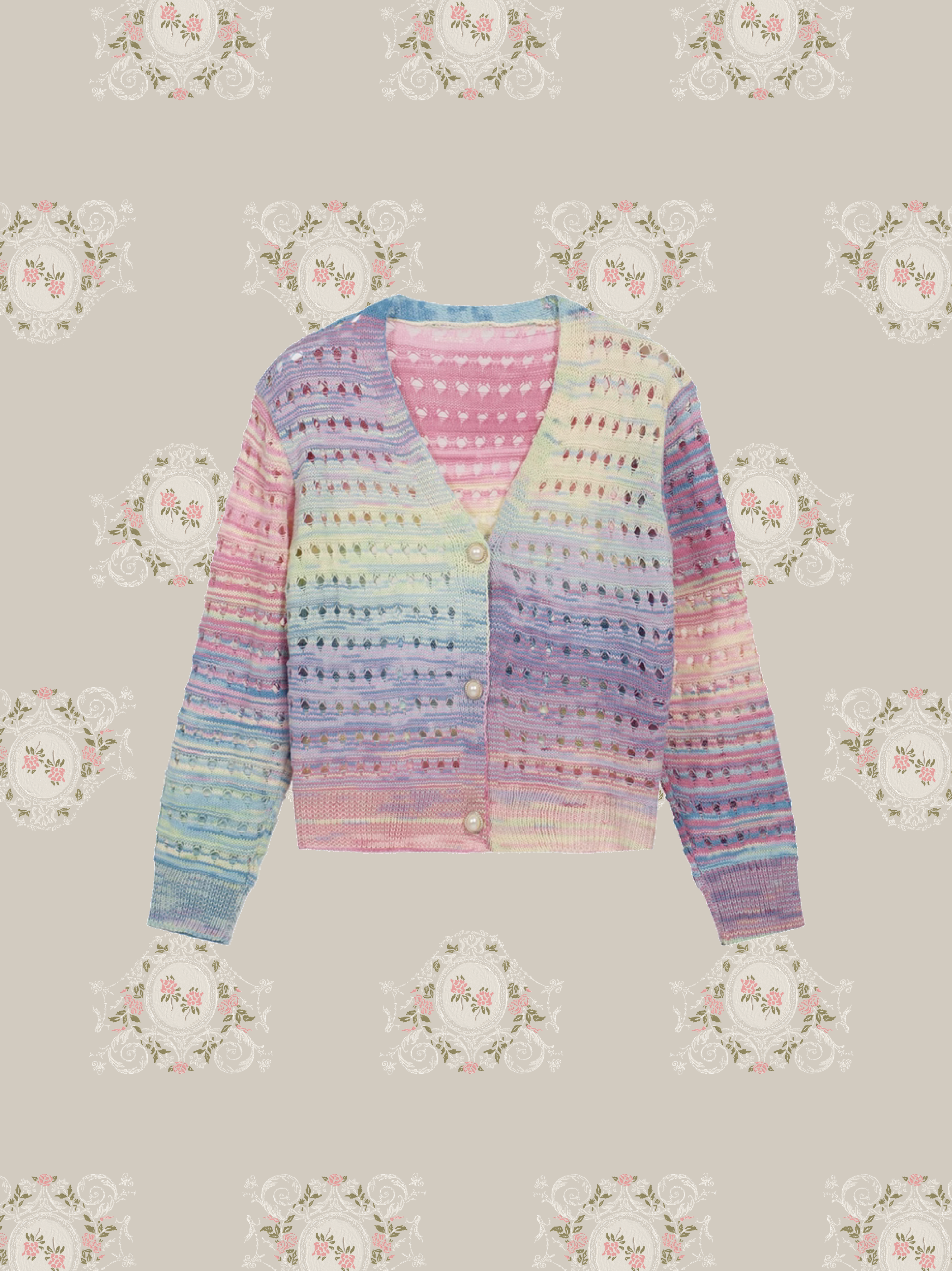 Rainbow Colored Narrow Caridgan 虹色カーディガン