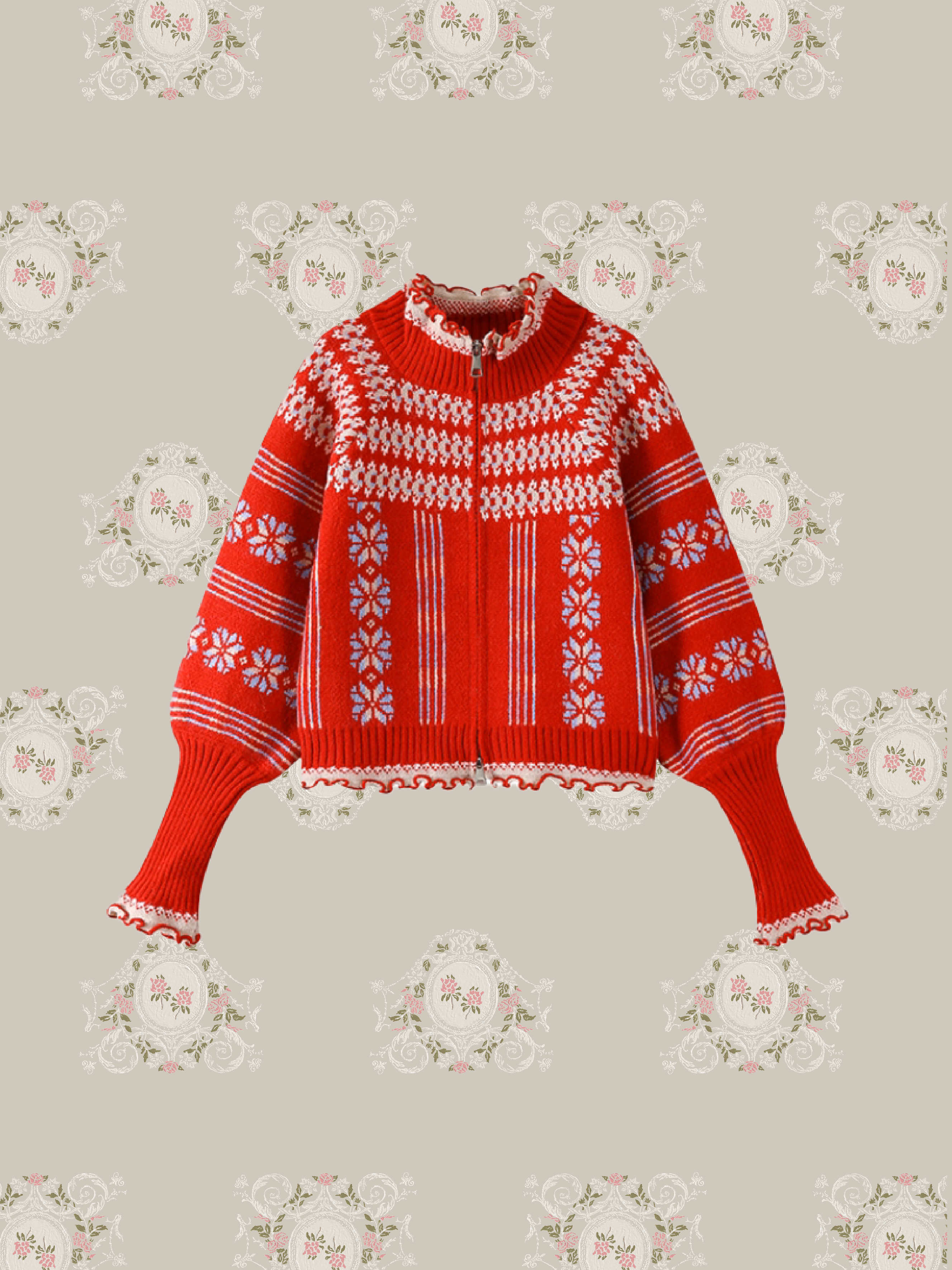 Jacquard Cardigan With Head Piece/ヘッドドレス付きジャカードカーディガン