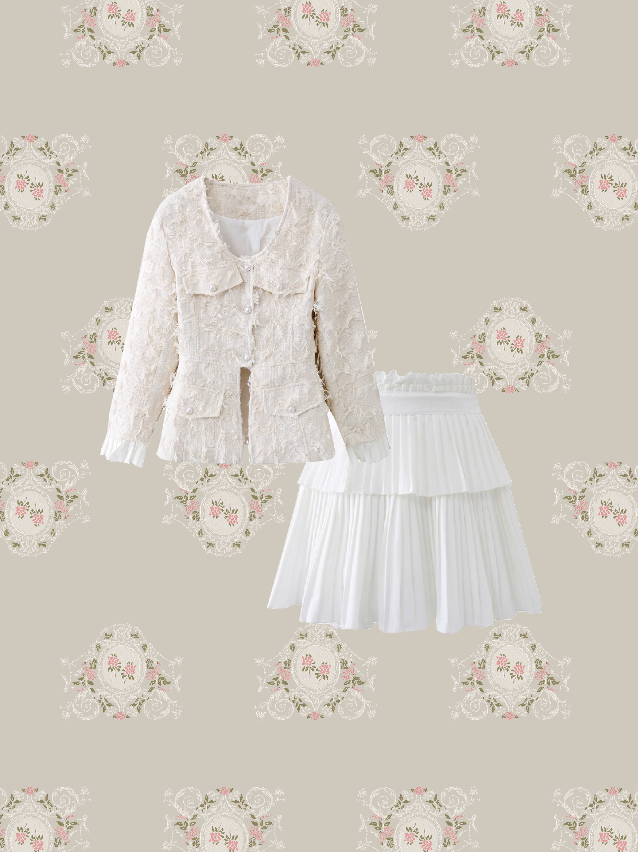 Princess Pearl Button Sheer Jacket Set-Up/プリンセスパールボタンシアージャケットセットアップ