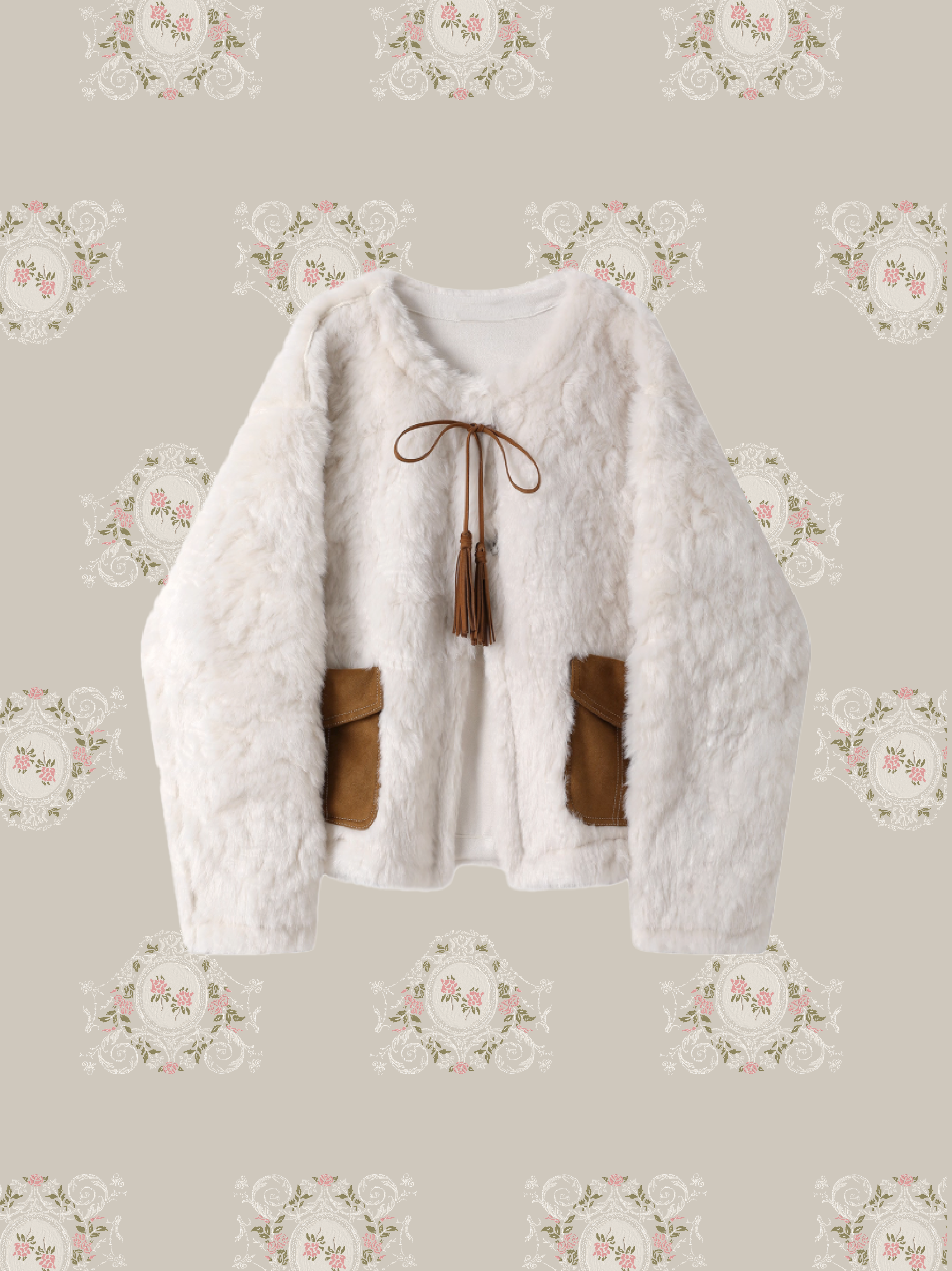 Lace Up Sweet Faux Fur Coat/レースアップスイートフェイクファーコート