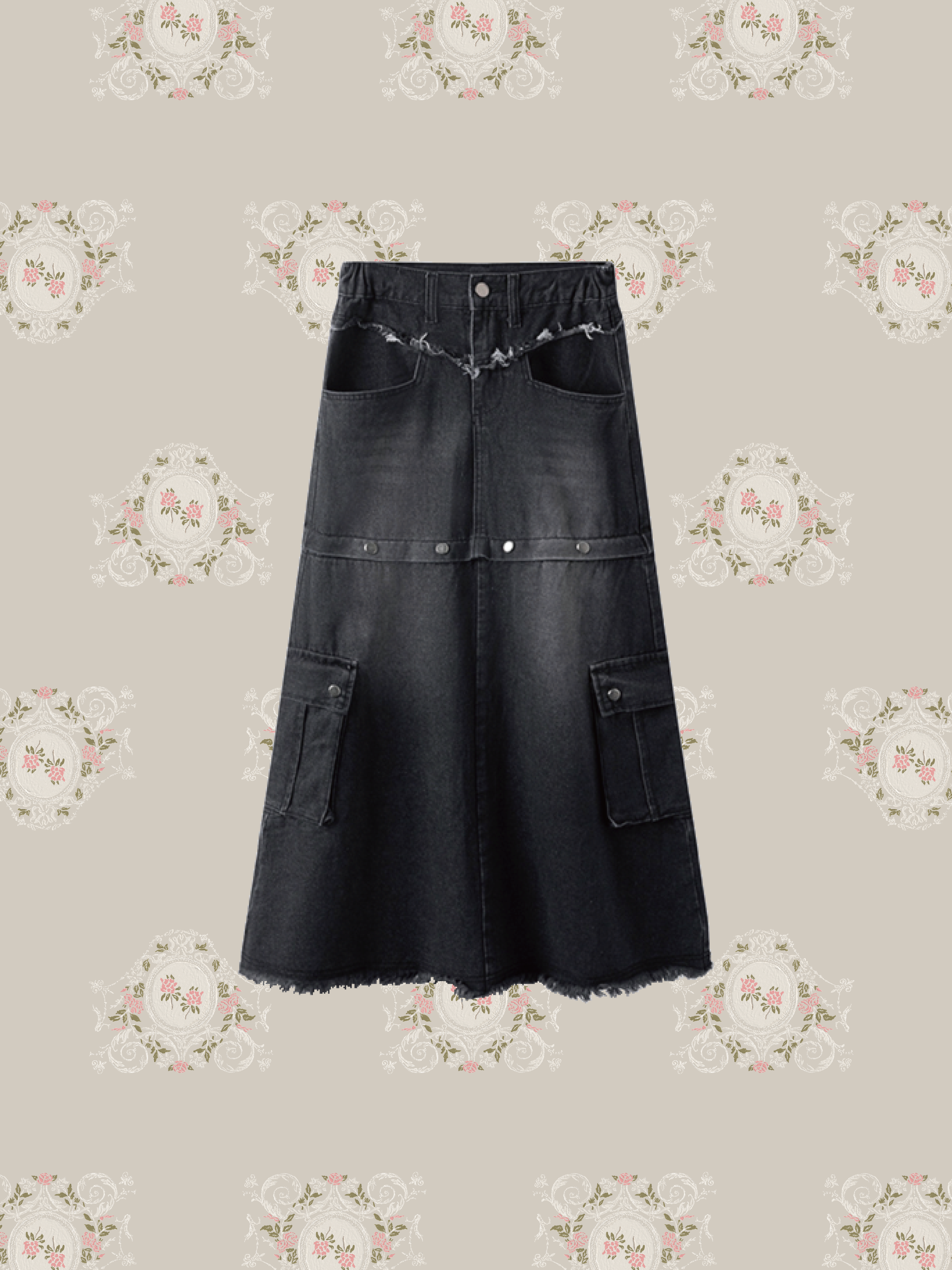 Washed Denim Pocket Skirt ウォッシュドデニムポケットスカート