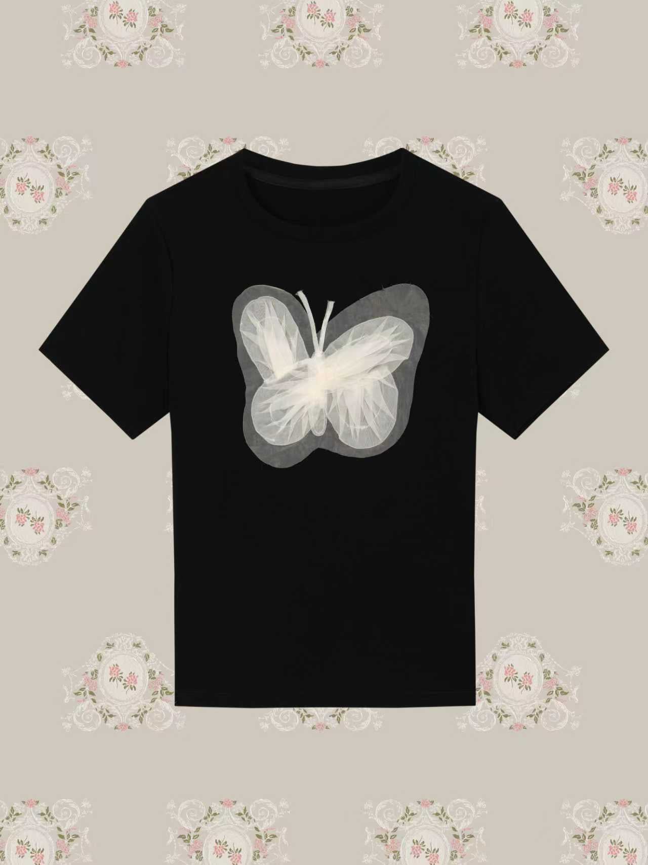 Sheer Mesh Butterfly T/シアーメッシュバタフライTシャツ