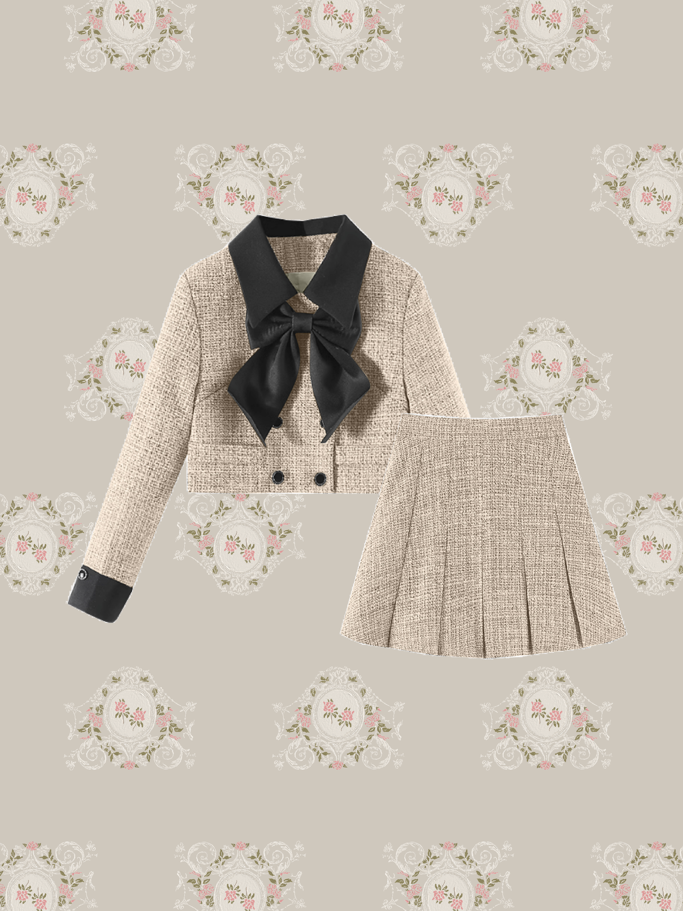 11/7 New Color❤︎ Elegant Tweed Ribbon Set-Up/エレガントツイードリボンセットアップ