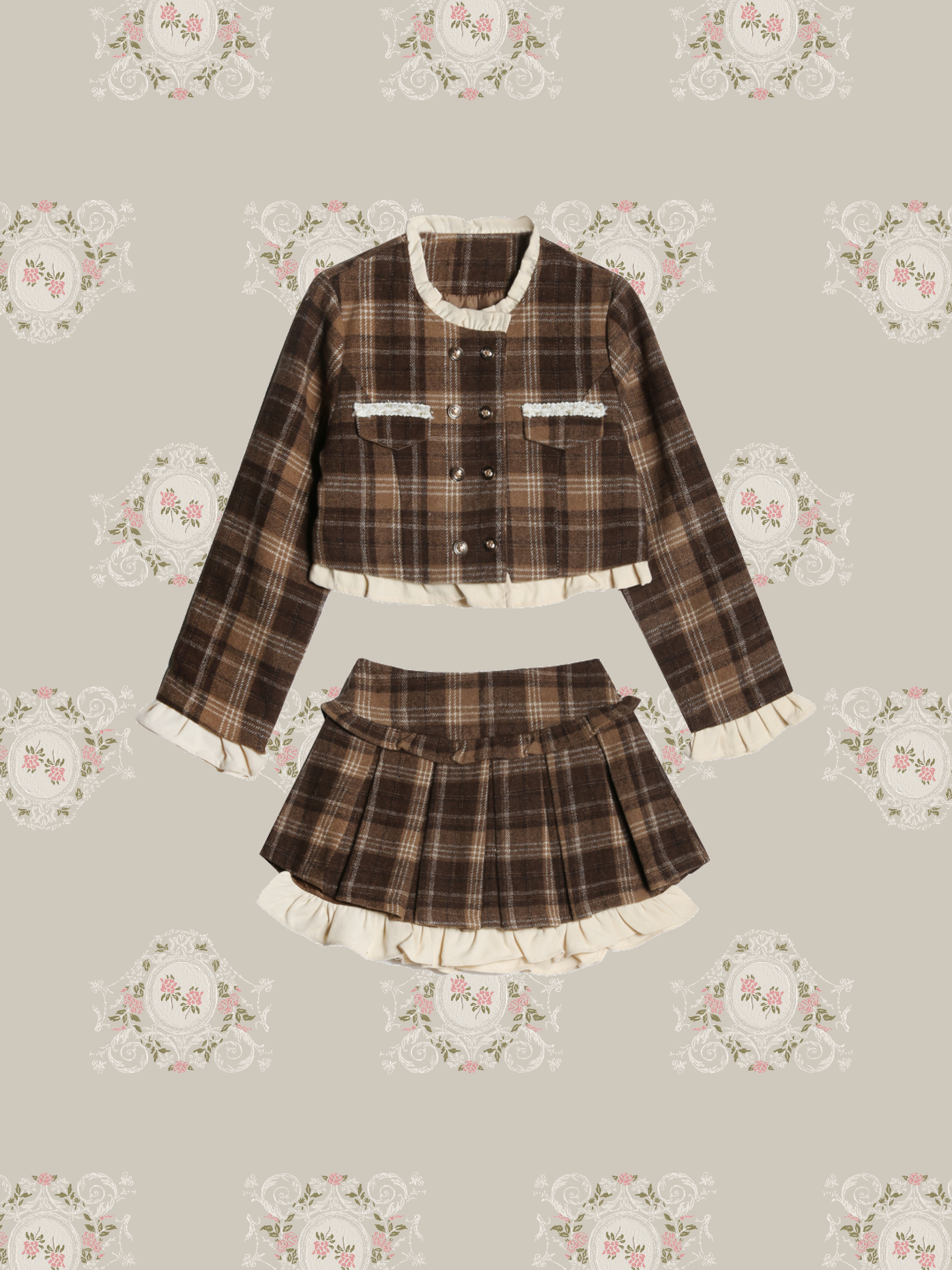 ・予約商品・Vintage Plaid Down Jacket Set-Up/ヴィンテージチェック柄中綿ジャケットセットアップ