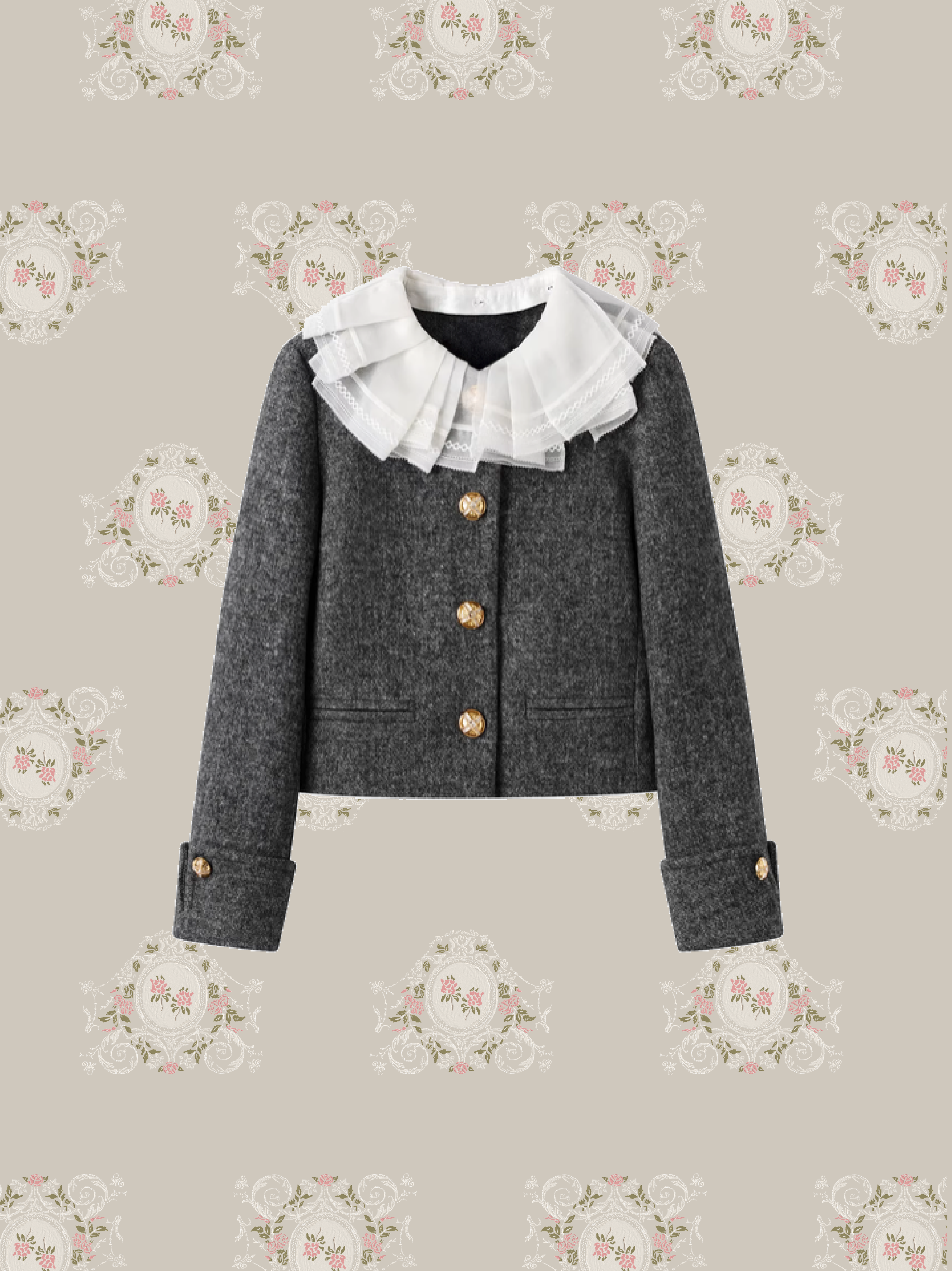 Princess Lace Collar Jacket Set Up/プリンセスレースカラージャケットセットアップ