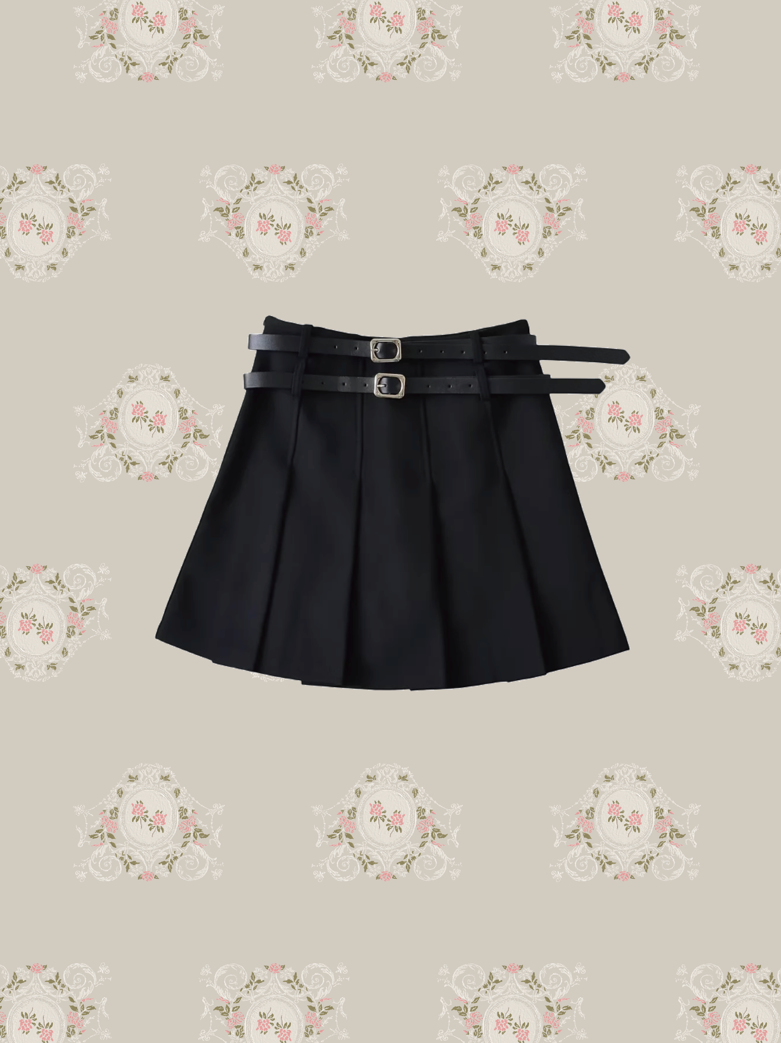 Double Belt Pleats Skirt ダブルベルトプリーツスカート