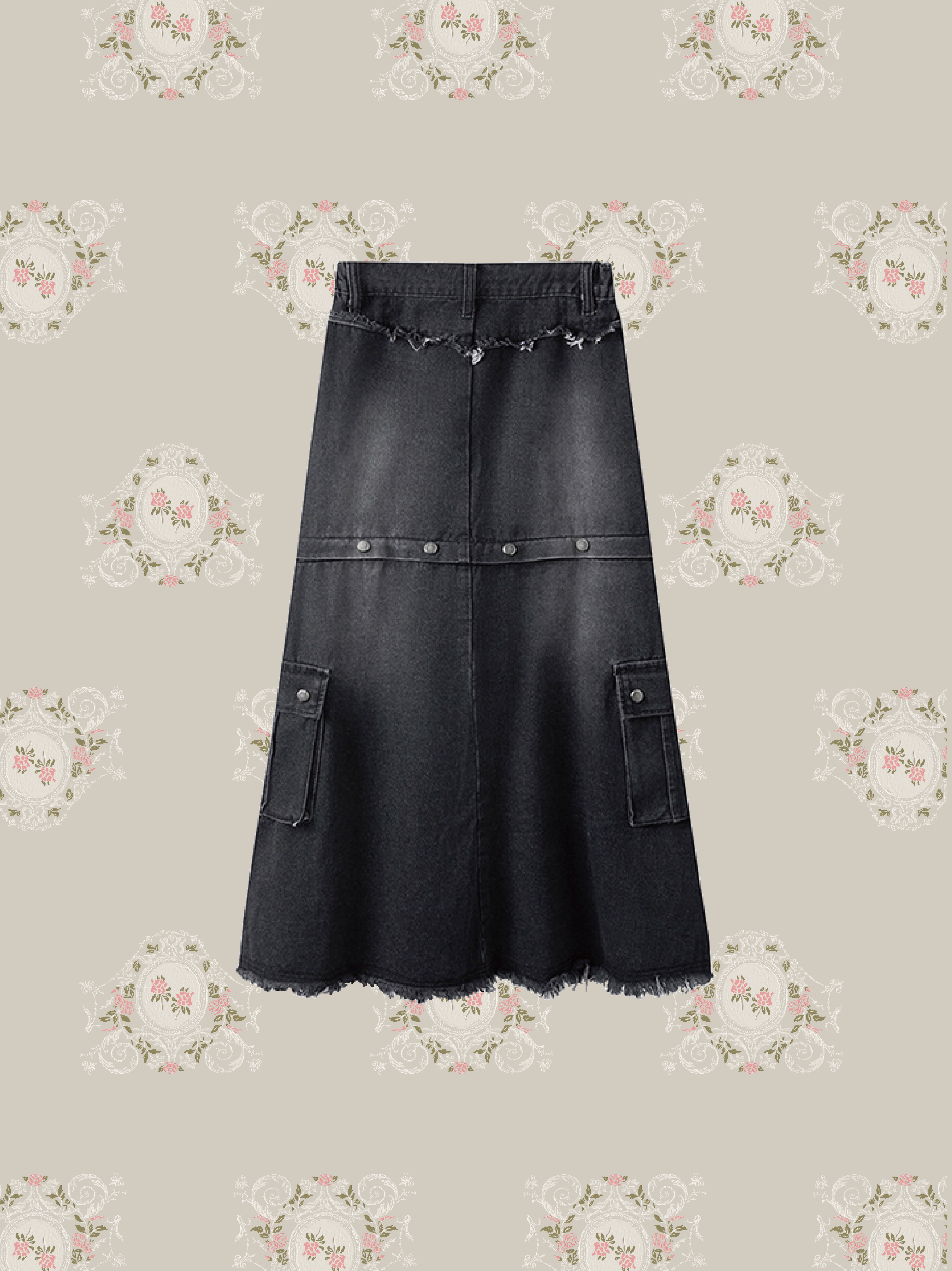 Washed Denim Pocket Skirt ウォッシュドデニムポケットスカート