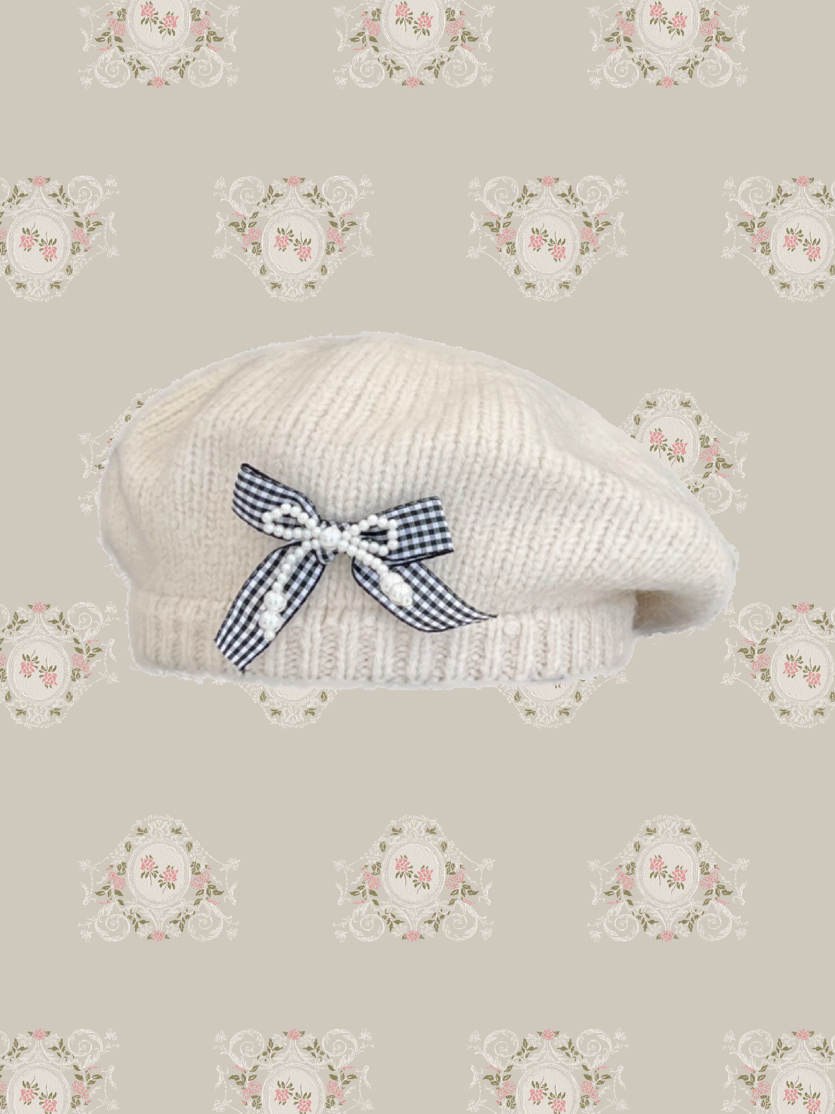 Pearl Fluffy Knit Beret/パールふわふわニットベレー