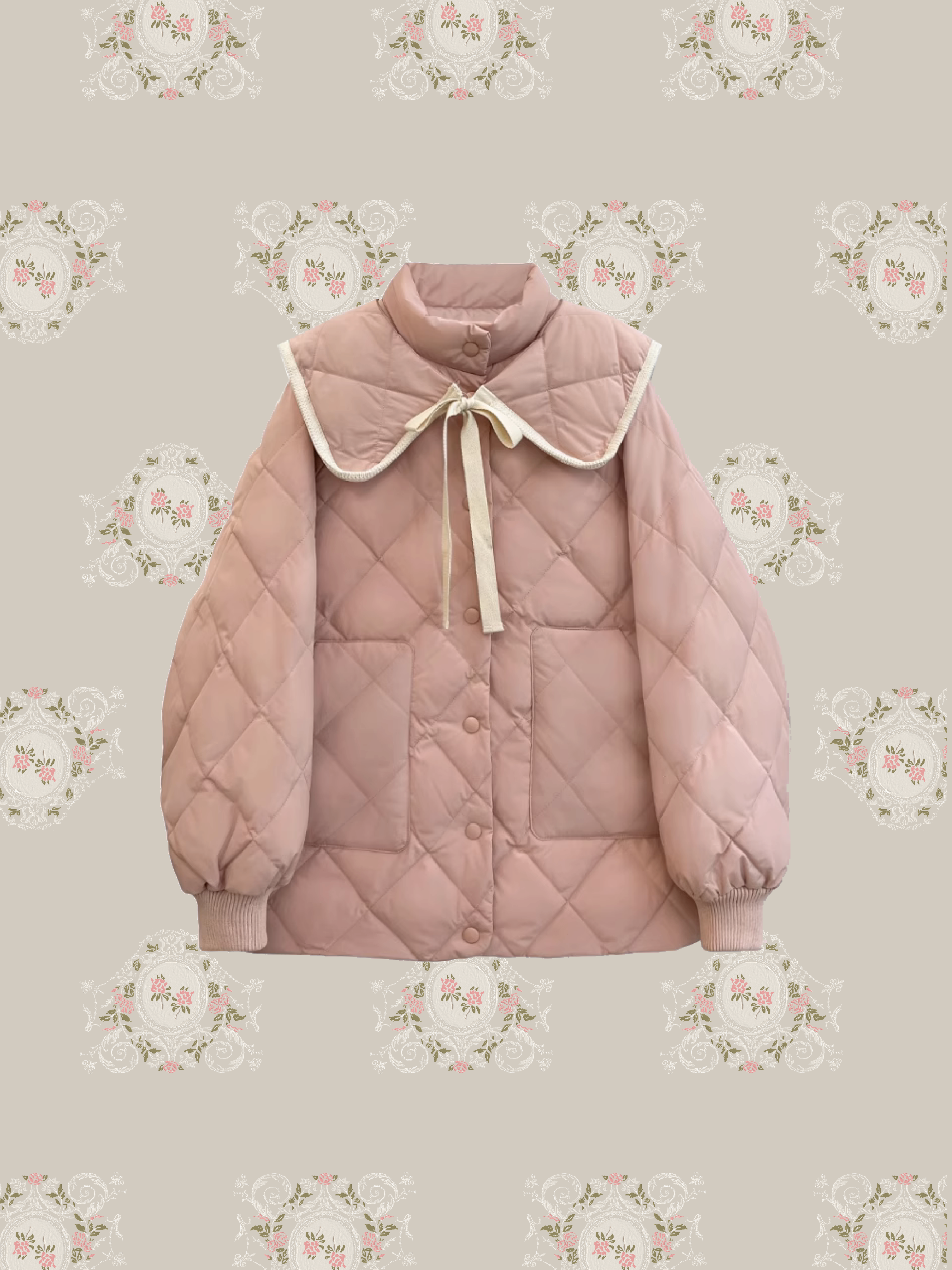 Quilted Lace Ribbon Duck Down Jacket キルティングレースリボンダックダウンジャケット
