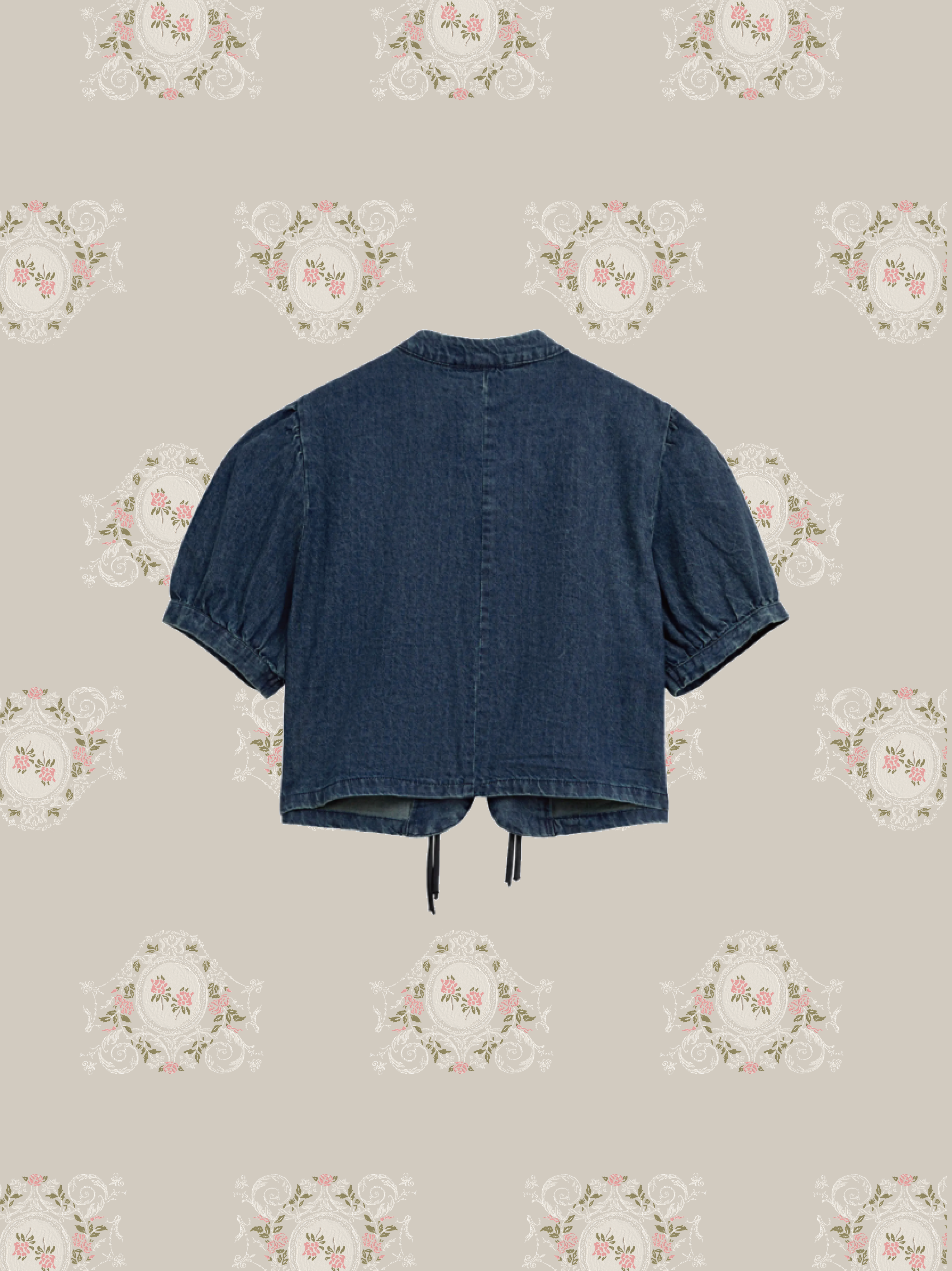 Puff Sleeve Denim Tops/パフスリーブデニムトップス
