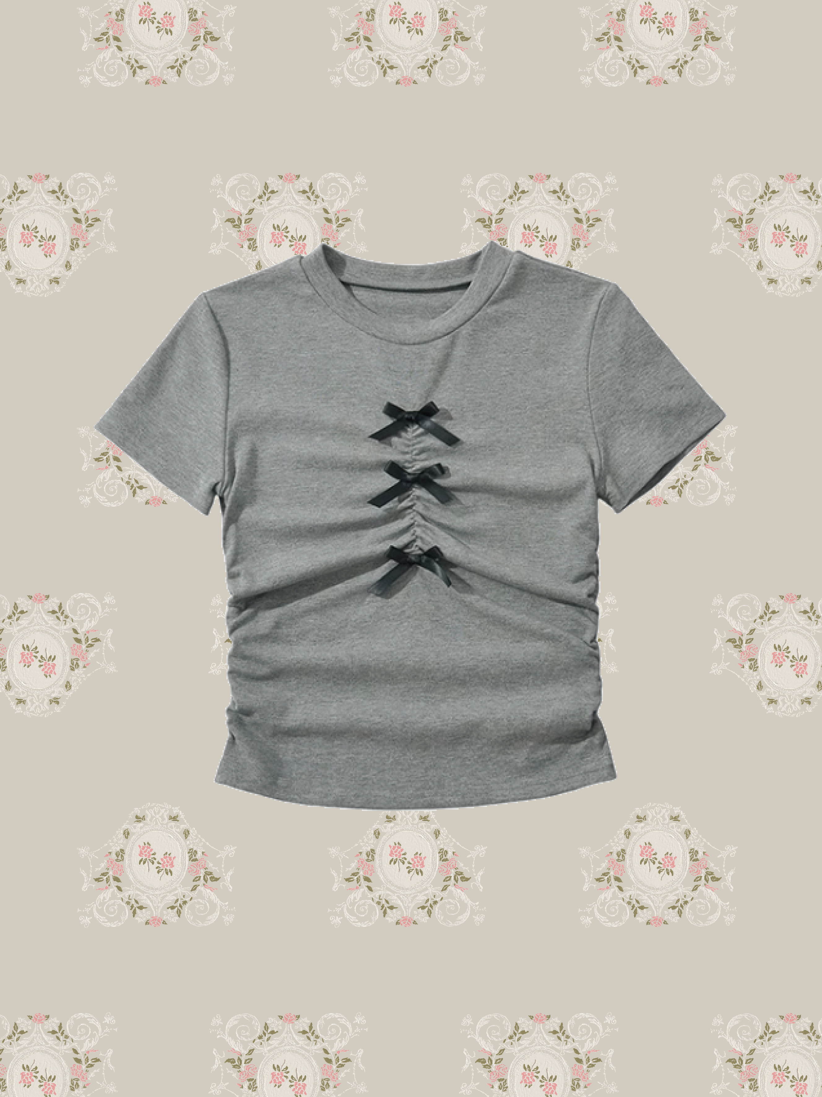 Front Gather Ribbon T/フロントギャザーリボンT